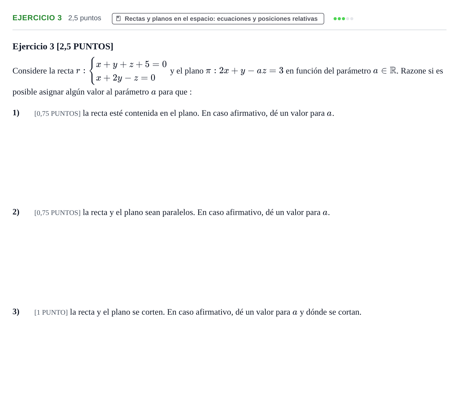 Enunciado: Ejercicio 3 · Matemáticas II PAU Cantabria Ordinaria 2024