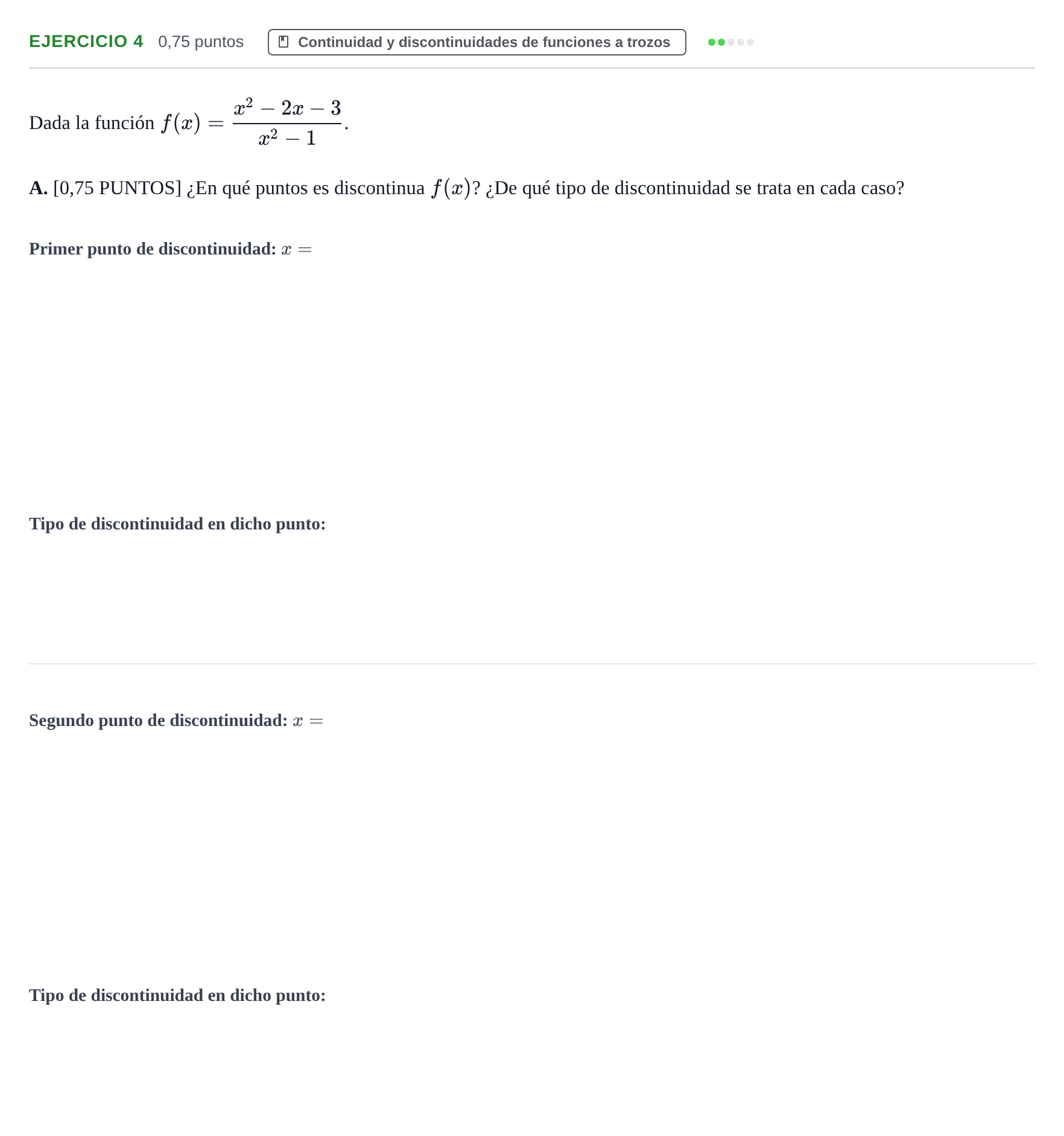 Enunciado: Ejercicio 4 - Continuidad · Matemáticas aplicadas a las Ciencias Sociales II PAU Cantabria Extraordinaria 2024
