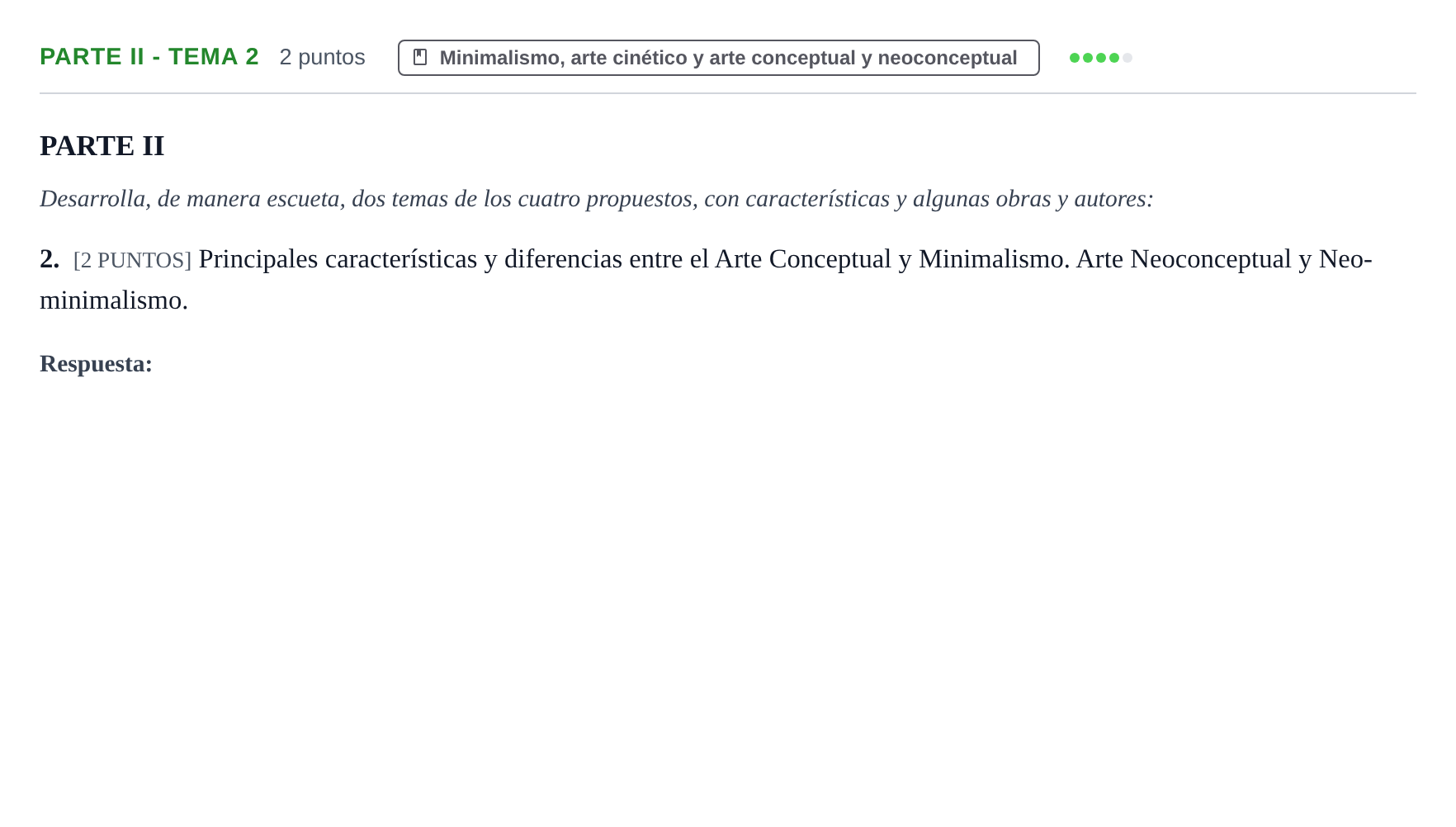Enunciado: Ejercicio Parte II - Tema 2 · Movimientos Culturales y Artísticos PAU Cantabria Extraordinaria 2024