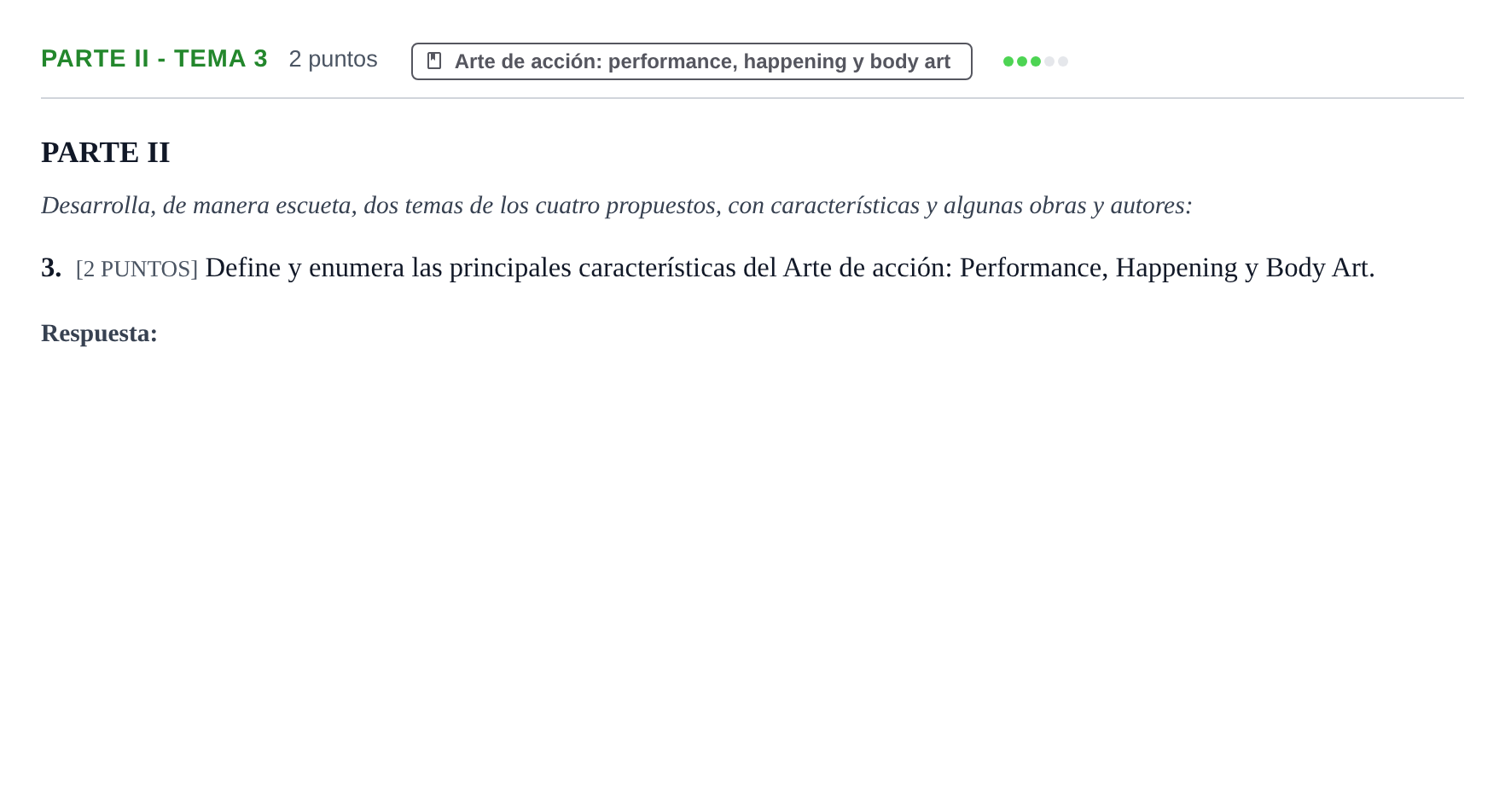 Enunciado: Ejercicio Parte II - Tema 3 · Movimientos Culturales y Artísticos PAU Cantabria Extraordinaria 2024
