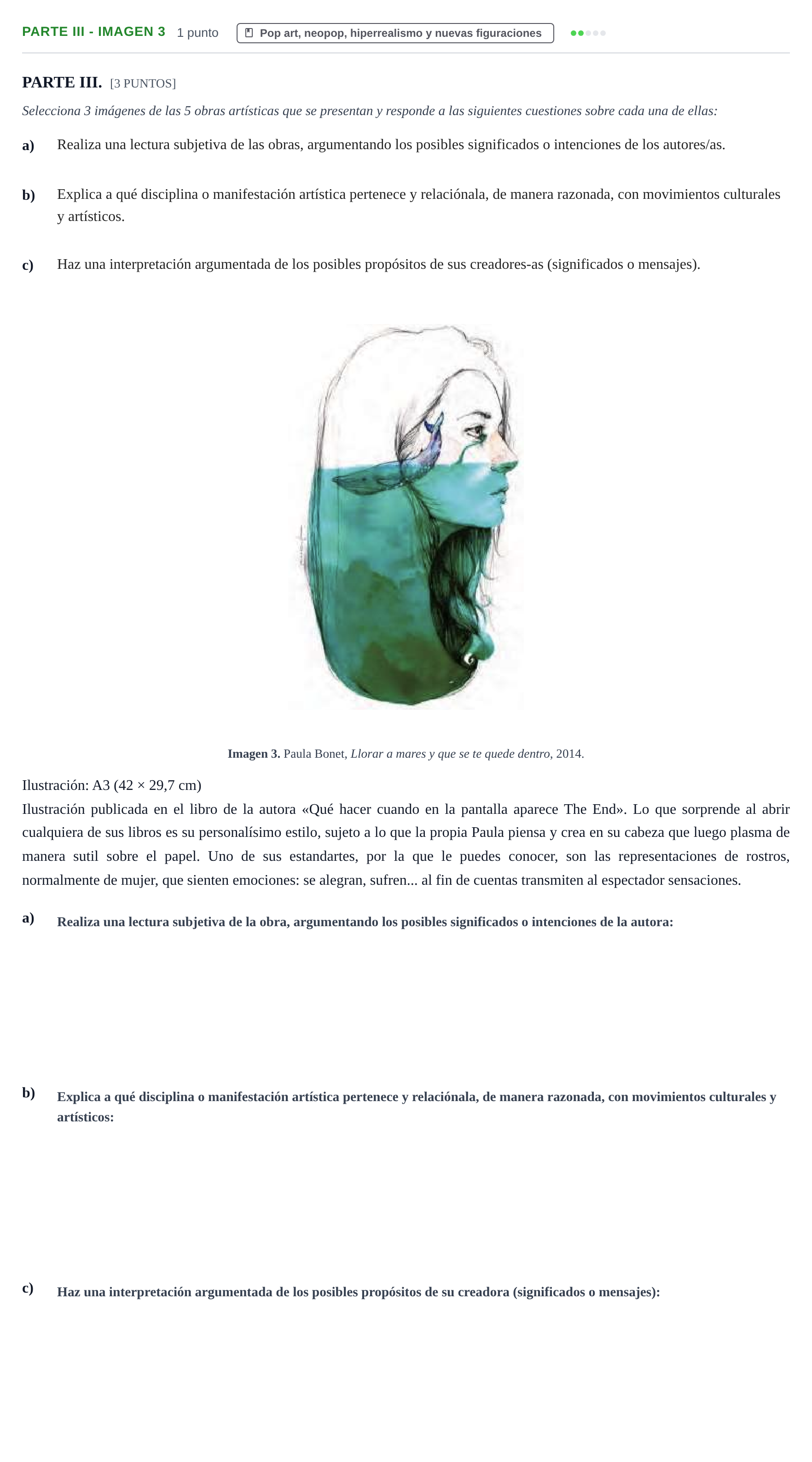 Enunciado: Ejercicio Parte III - Imagen 3 · Movimientos Culturales y Artísticos PAU Cantabria Extraordinaria 2024
