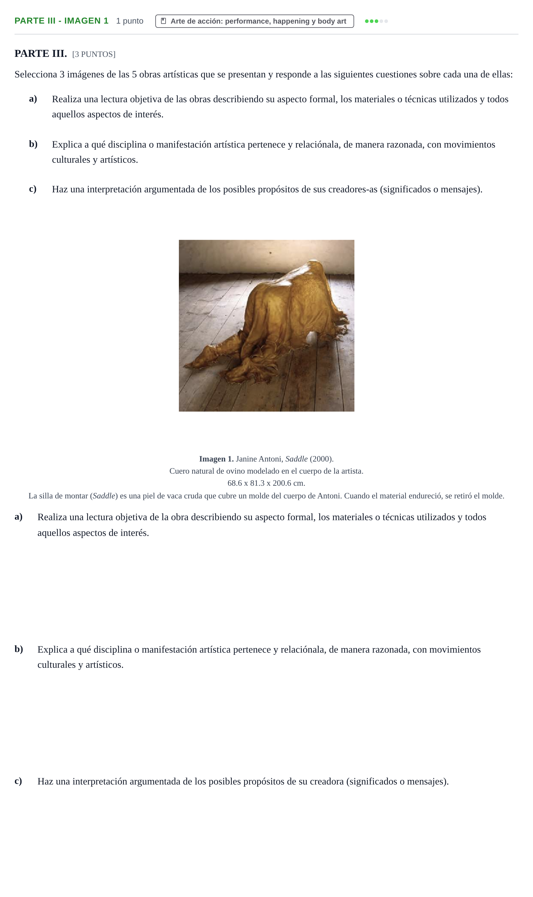 Enunciado: Ejercicio Parte III - Imagen 1 · Movimientos Culturales y Artísticos PAU Cantabria Ordinaria 2024