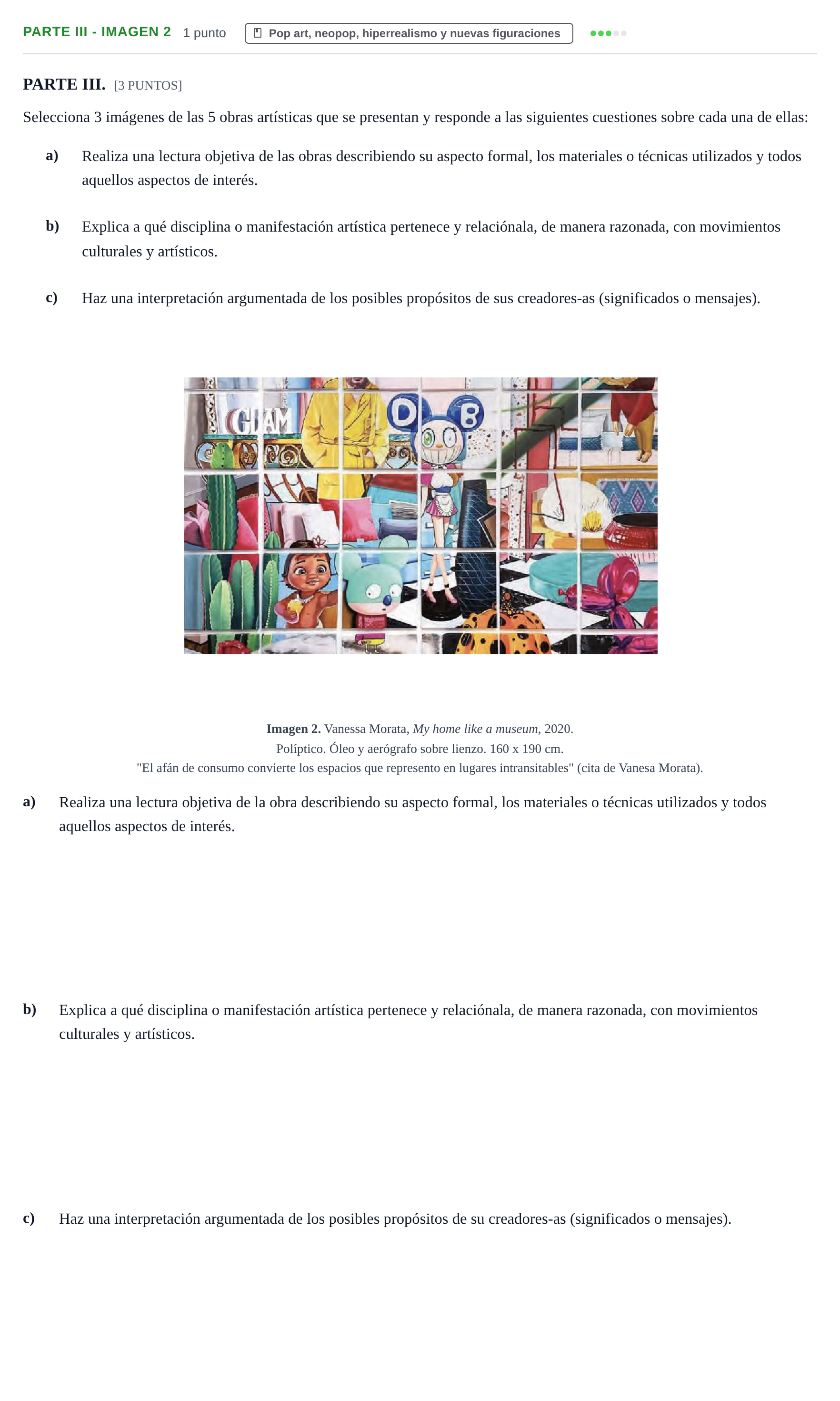 Enunciado: Ejercicio Parte III - Imagen 2 · Movimientos Culturales y Artísticos PAU Cantabria Ordinaria 2024