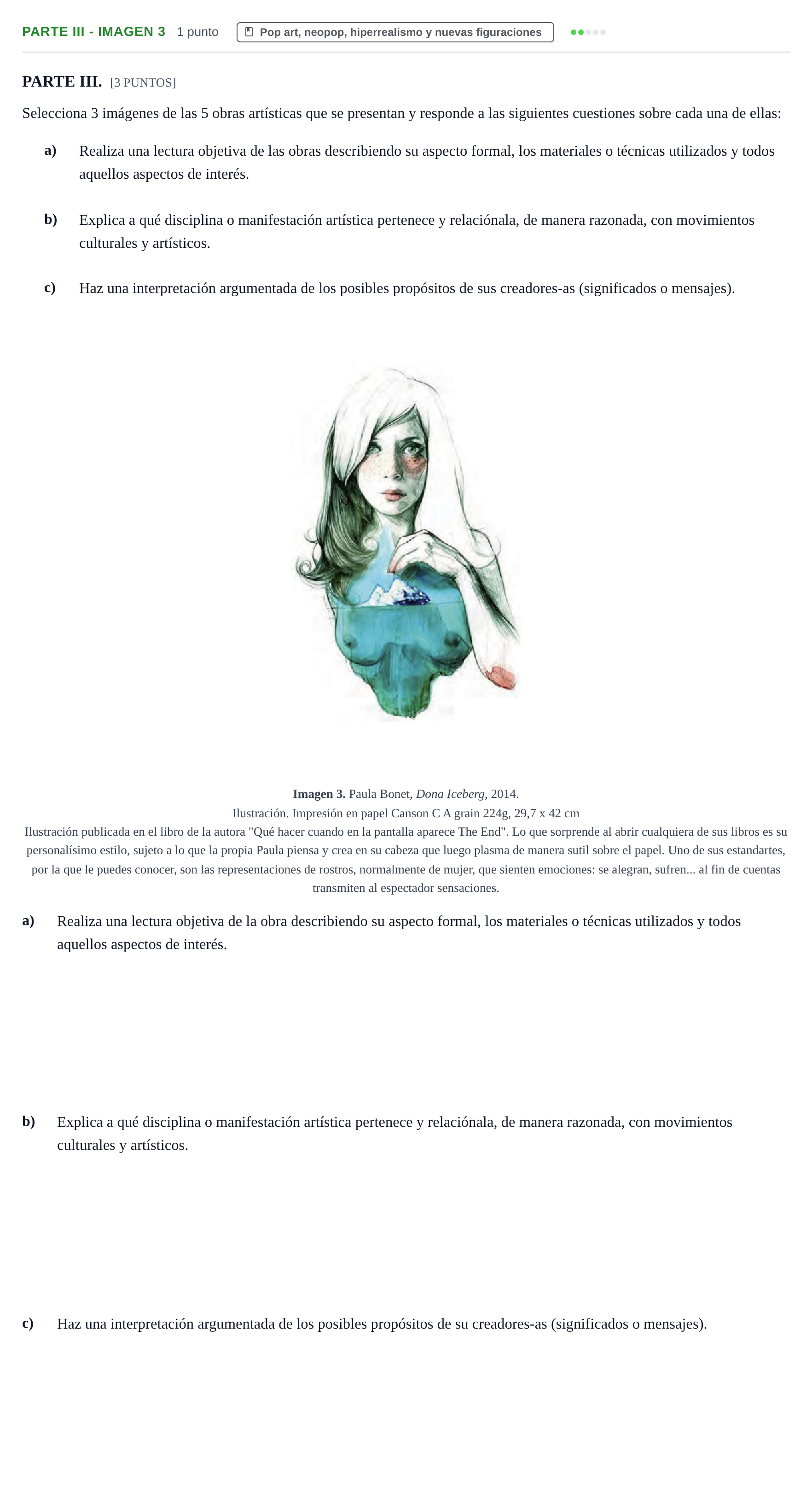 Enunciado: Ejercicio Parte III - Imagen 3 · Movimientos Culturales y Artísticos PAU Cantabria Ordinaria 2024