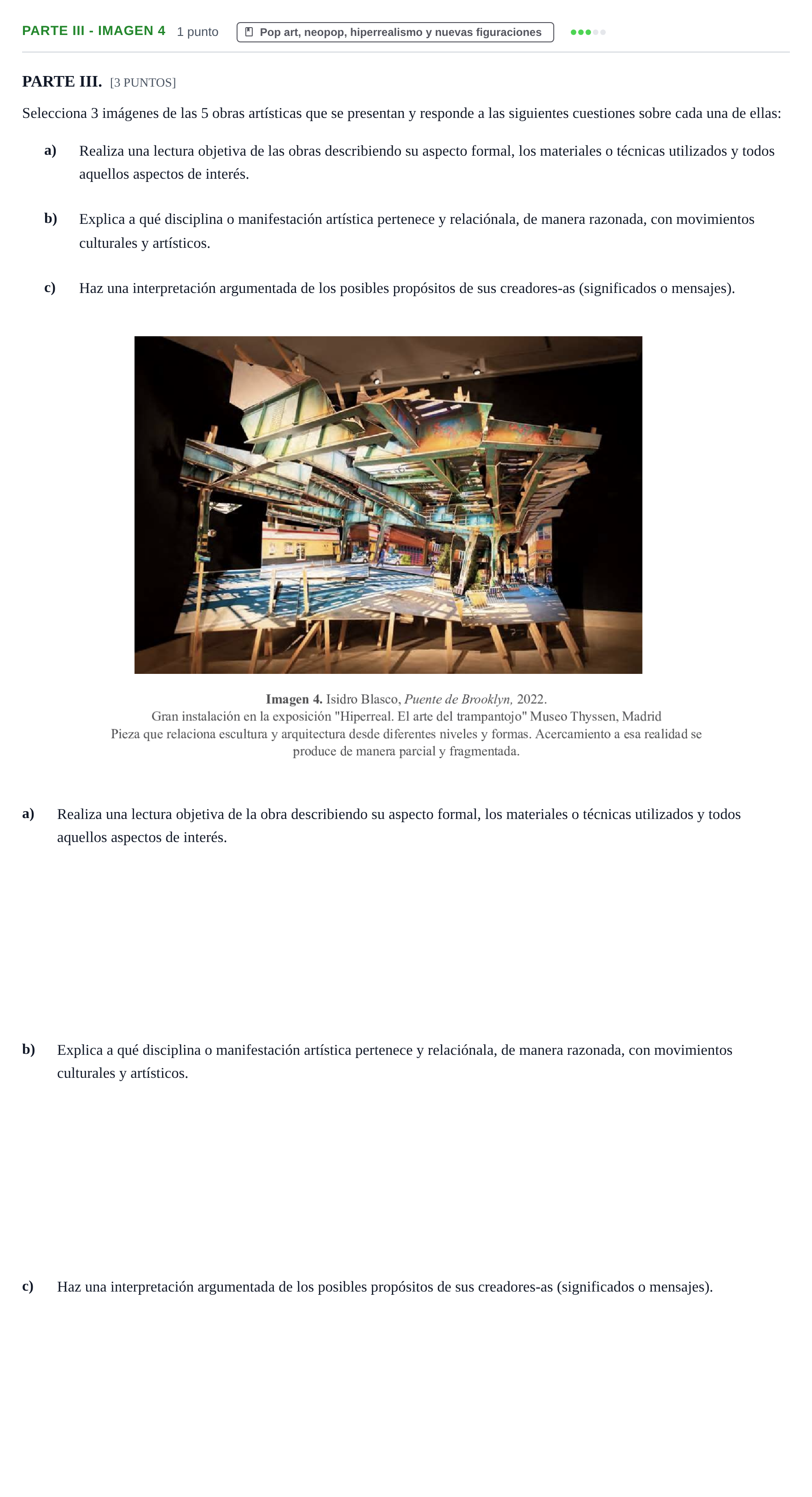 Enunciado: Ejercicio Parte III - Imagen 4 · Movimientos Culturales y Artísticos PAU Cantabria Ordinaria 2024