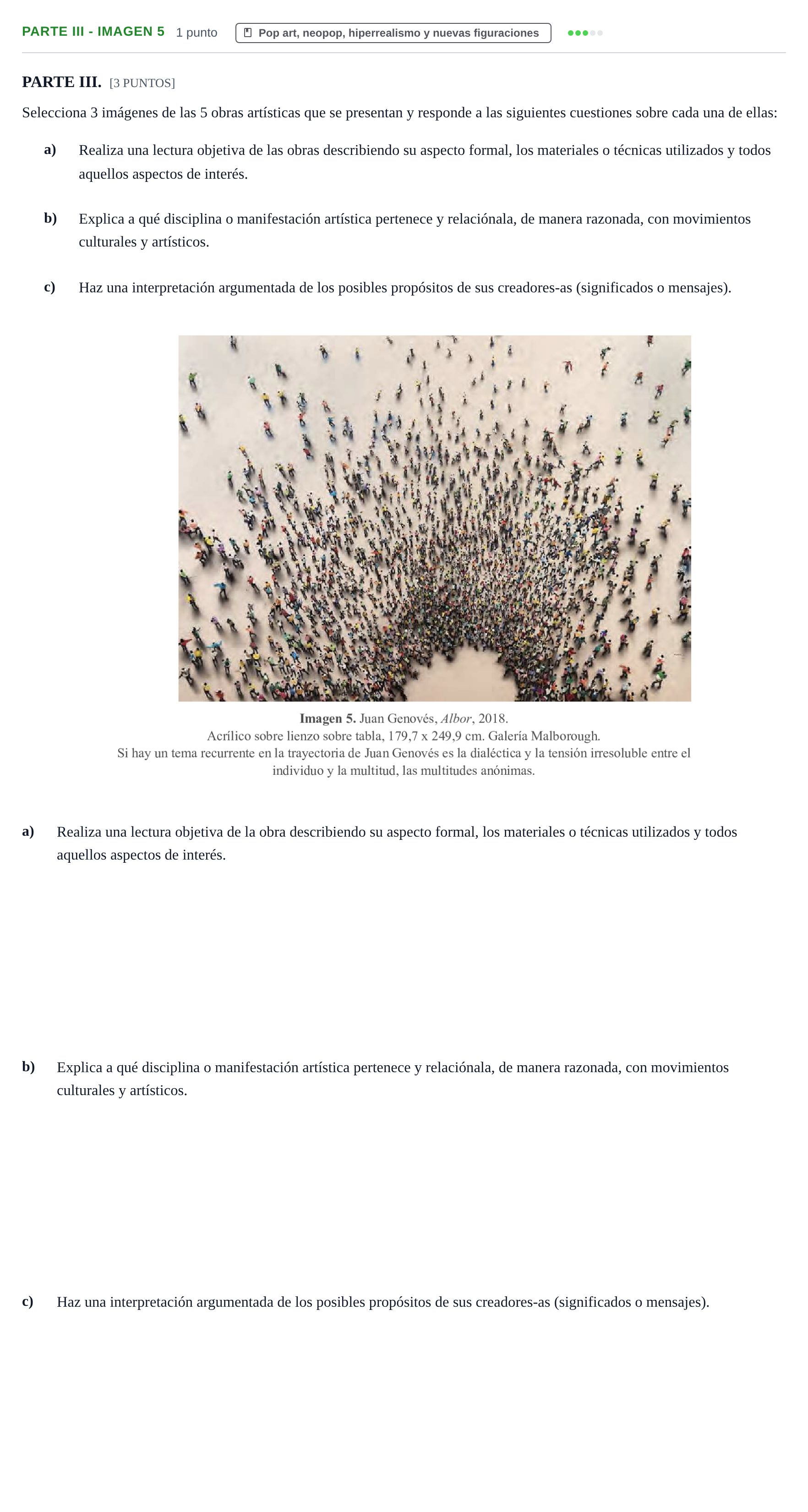 Enunciado: Ejercicio Parte III - Imagen 5 · Movimientos Culturales y Artísticos PAU Cantabria Ordinaria 2024