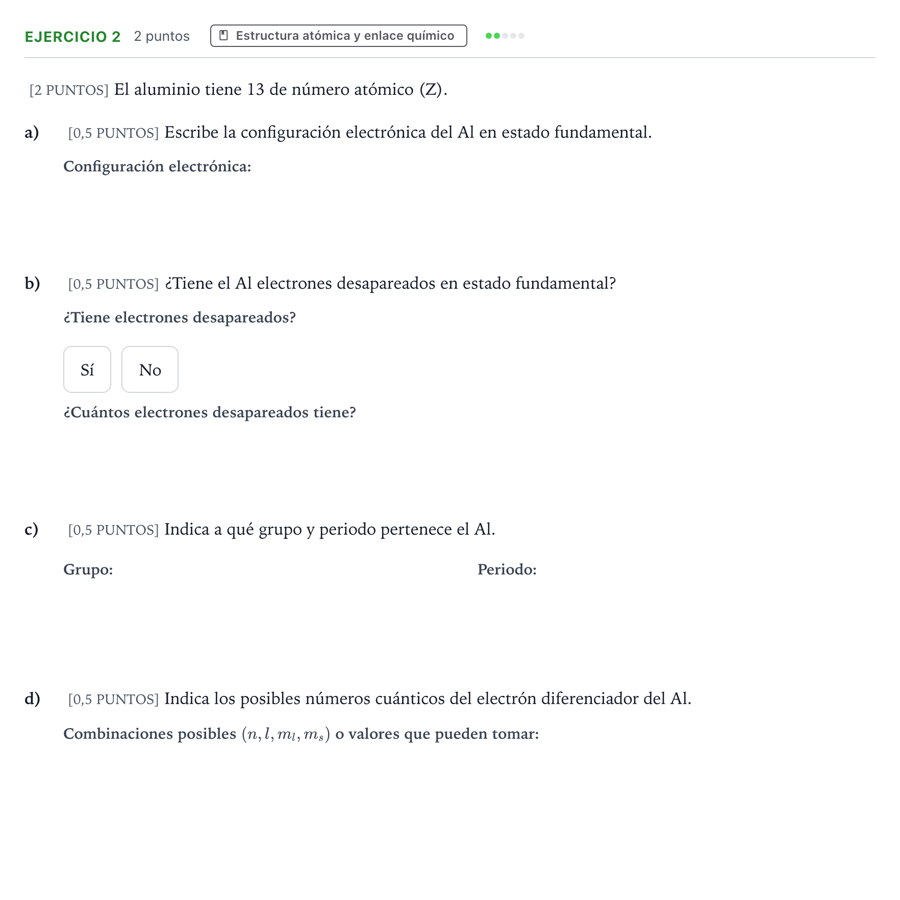 Enunciado: Problema 2 · Química PAU Cantabria Ordinaria 2024