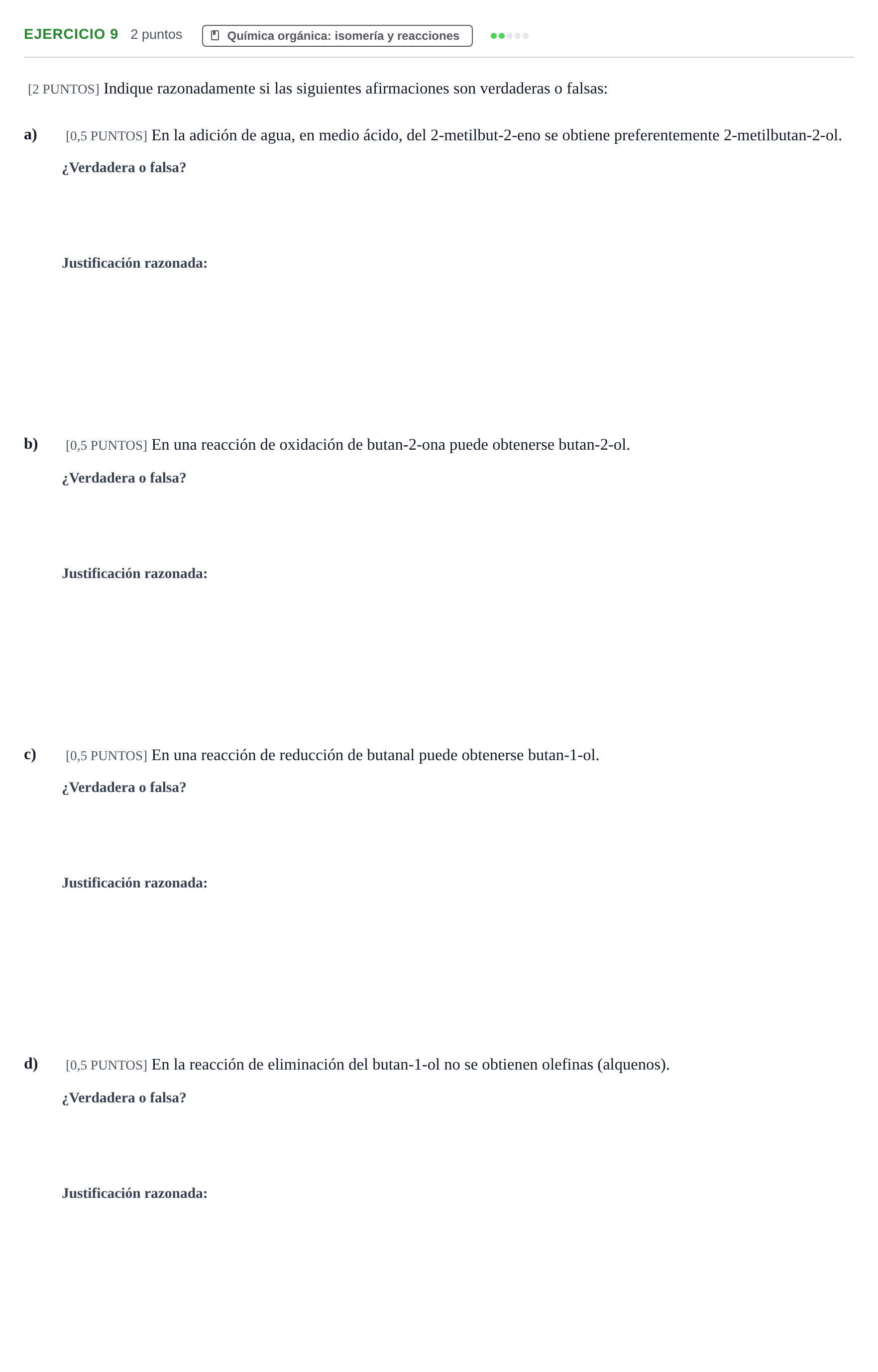Enunciado: Problema 9 · Química PAU Cantabria Extraordinaria 2024
