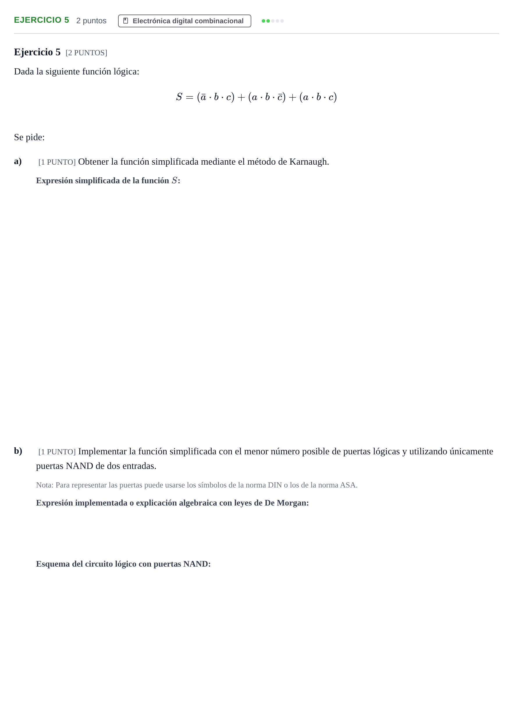 Enunciado: Ejercicio 5 · Tecnología e Ingeniería II PAU Cantabria Extraordinaria 2024