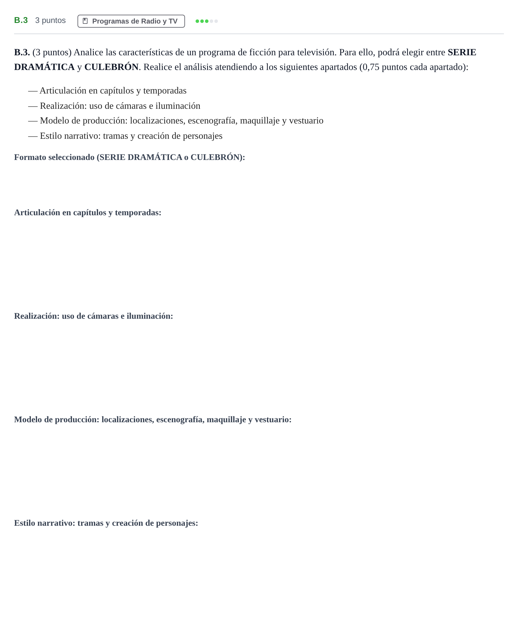 Enunciado: Ejercicio B.3 · Cultura Audiovisual II PAU Madrid Extraordinaria Coincidencias 2020