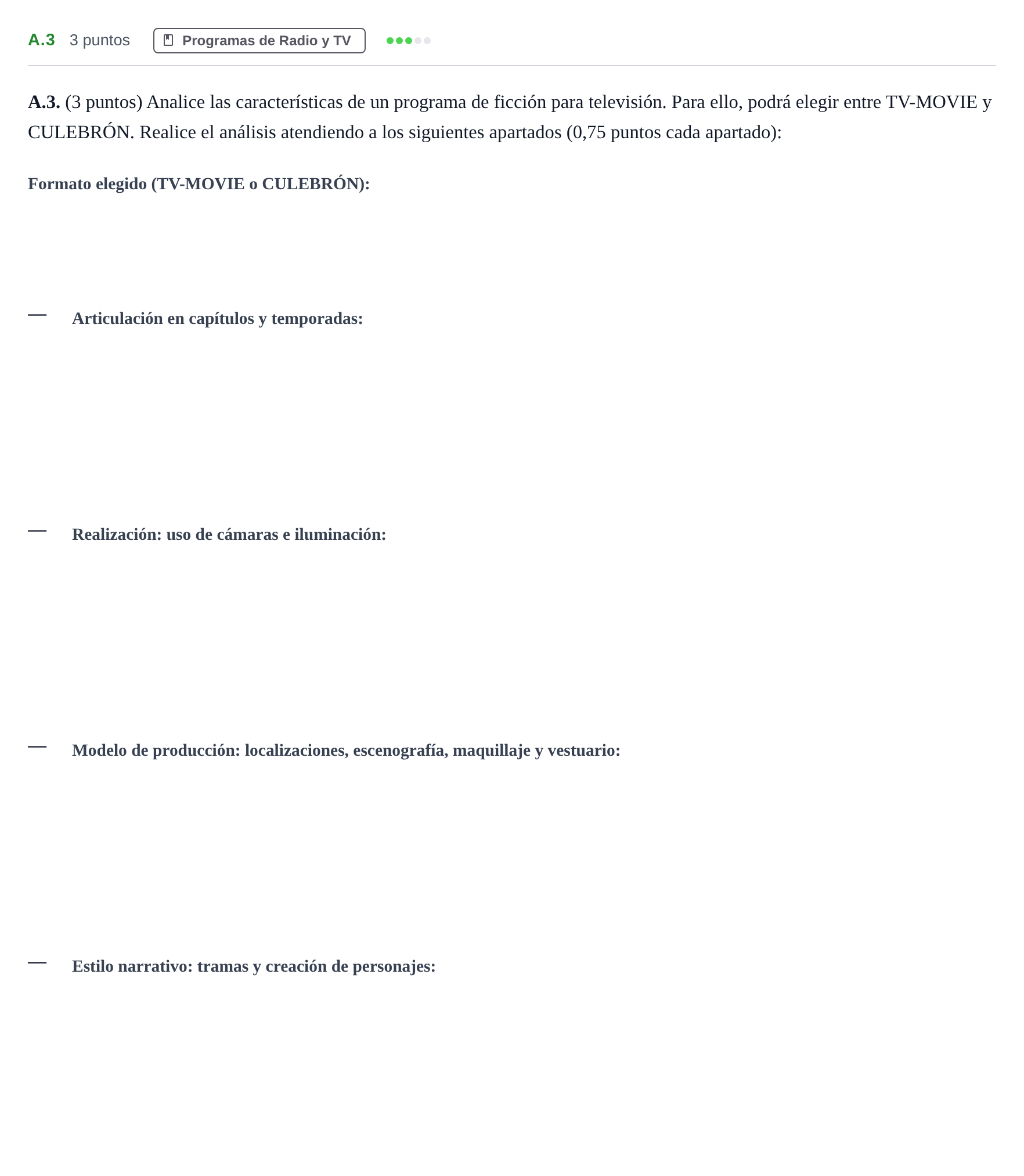 Enunciado: Ejercicio A.3 · Cultura Audiovisual II PAU Madrid Extraordinaria 2020