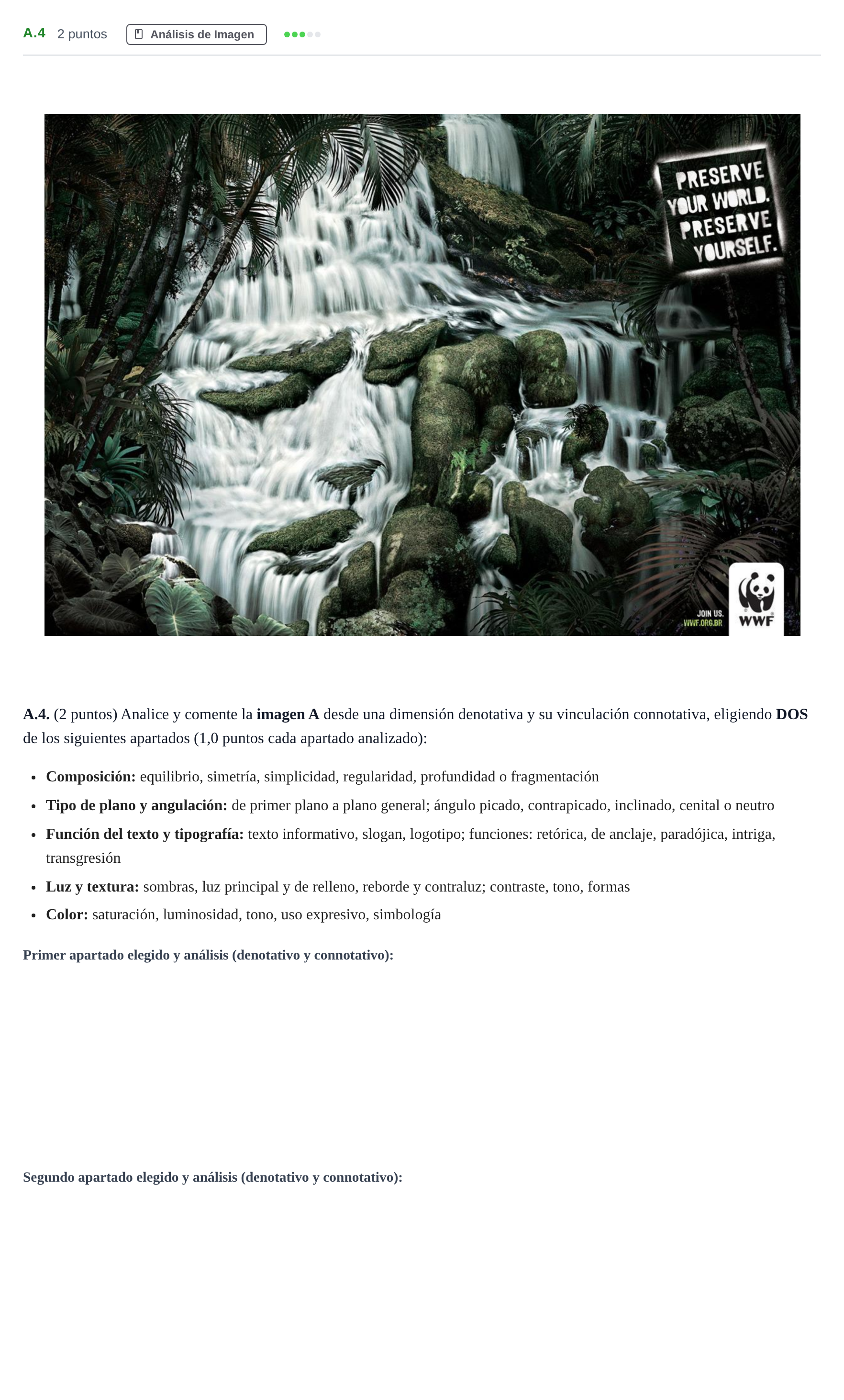 Enunciado: Ejercicio A.4 · Cultura Audiovisual II PAU Madrid Extraordinaria 2020
