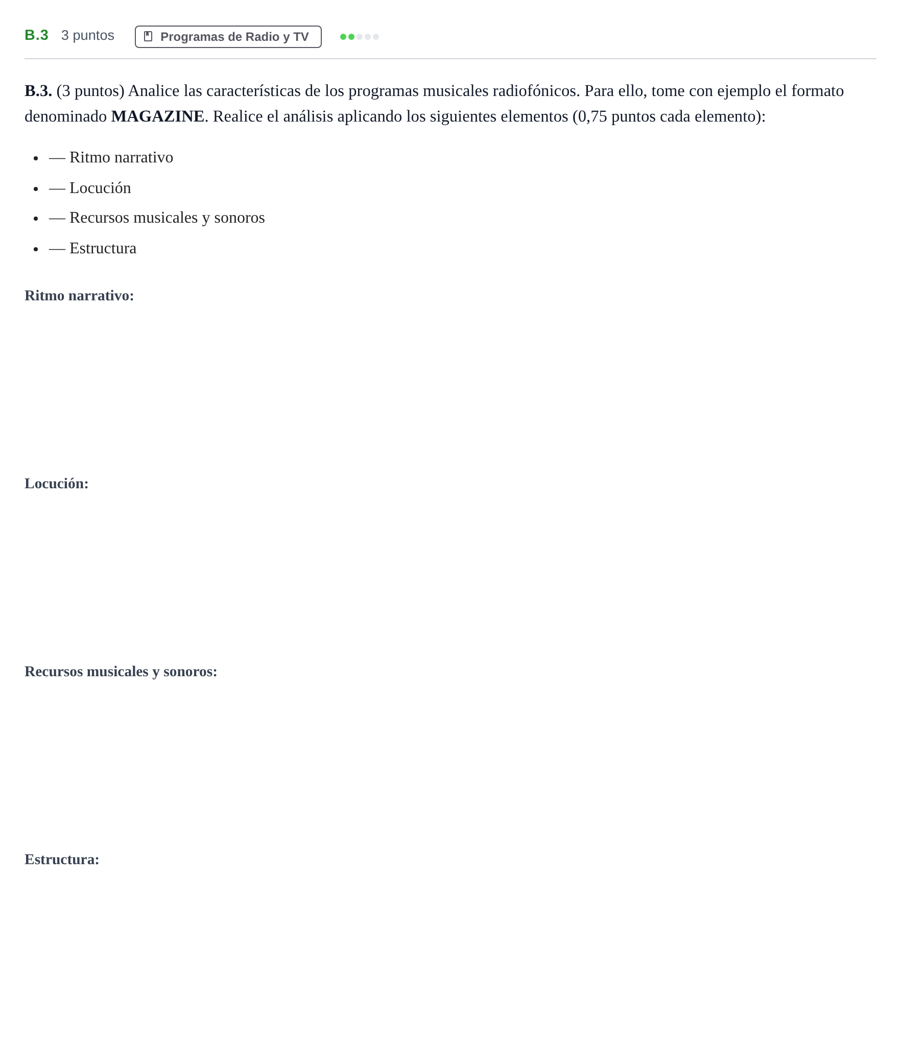 Enunciado: Ejercicio B.3 · Cultura Audiovisual II PAU Madrid Extraordinaria 2020