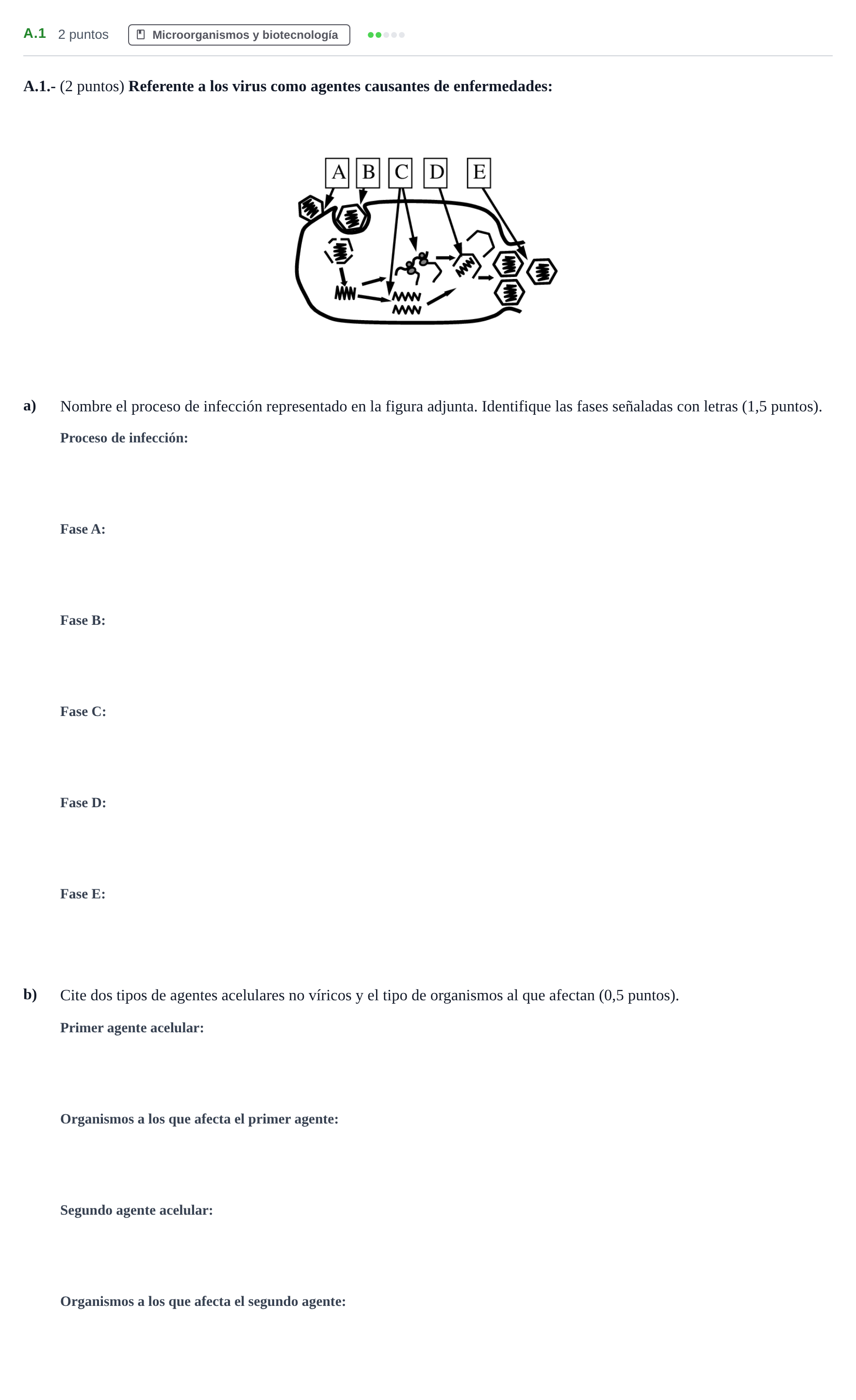 Enunciado: Ejercicio A.1 · Biología PAU Madrid Ordinaria 2020