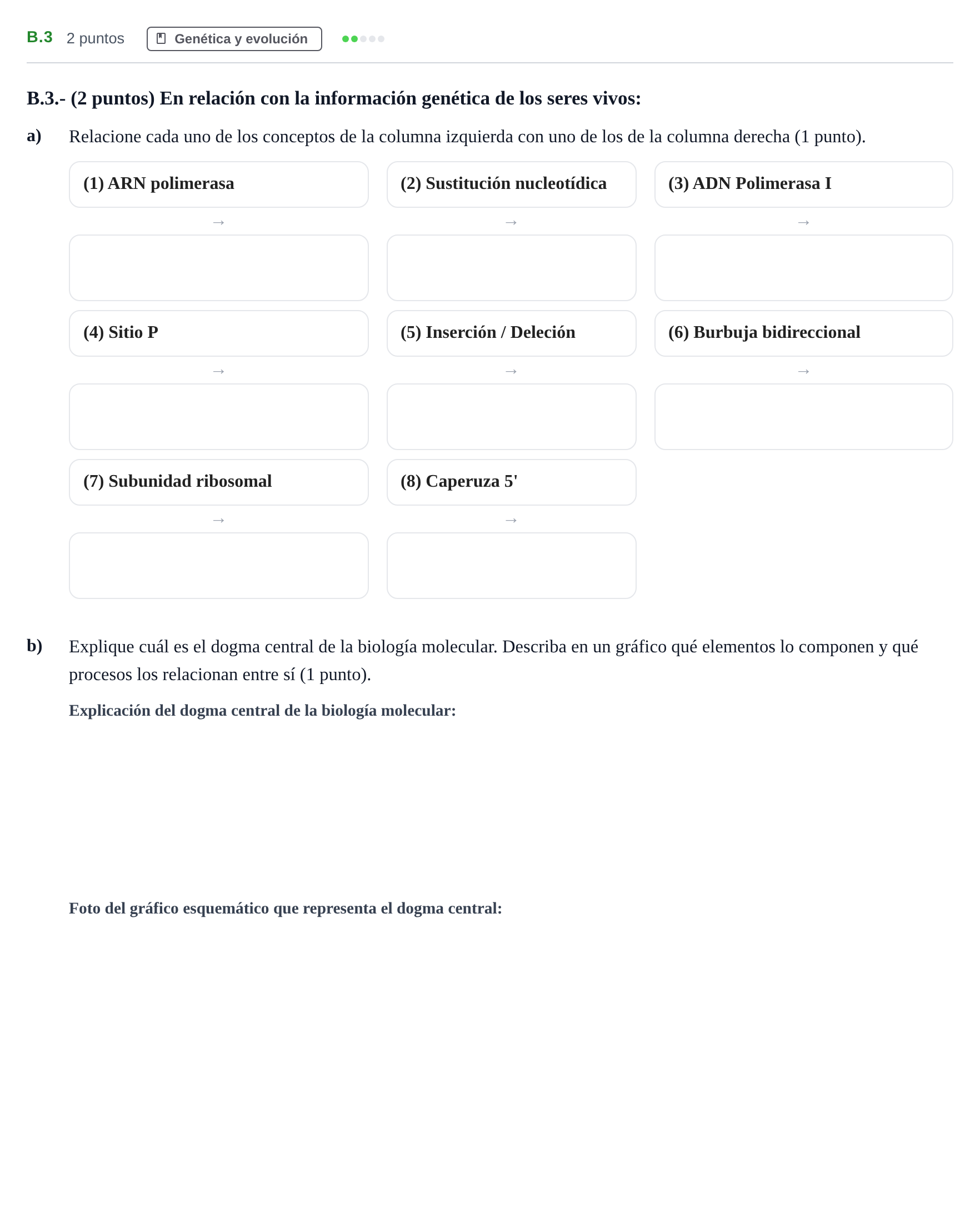 Enunciado: Ejercicio B.3 · Biología PAU Madrid Ordinaria 2020