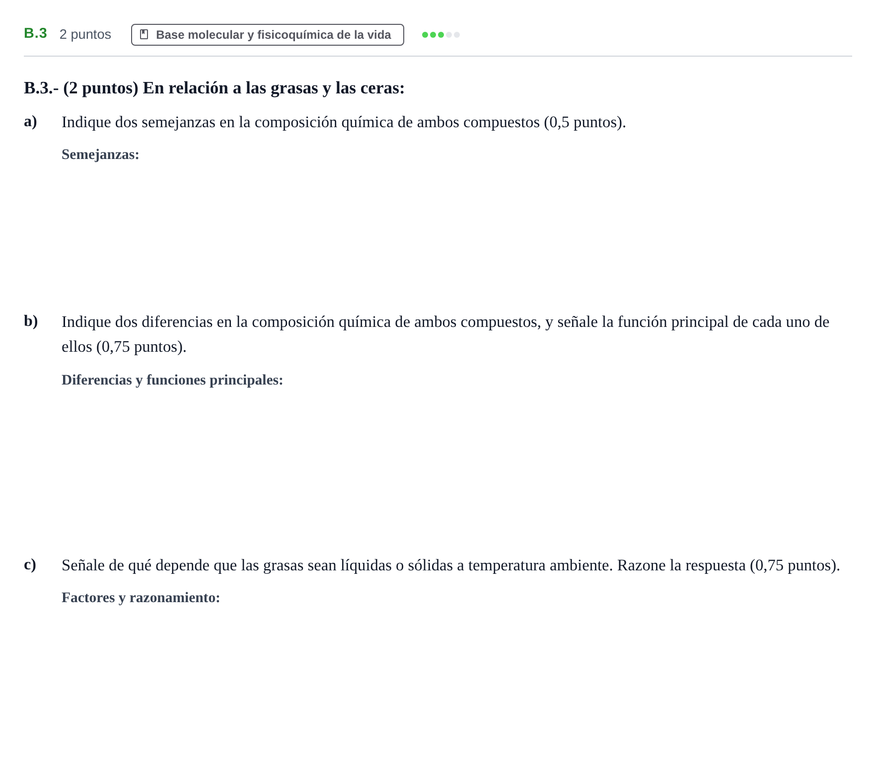 Enunciado: Ejercicio B.3 · Biología PAU Madrid Modelo 2020