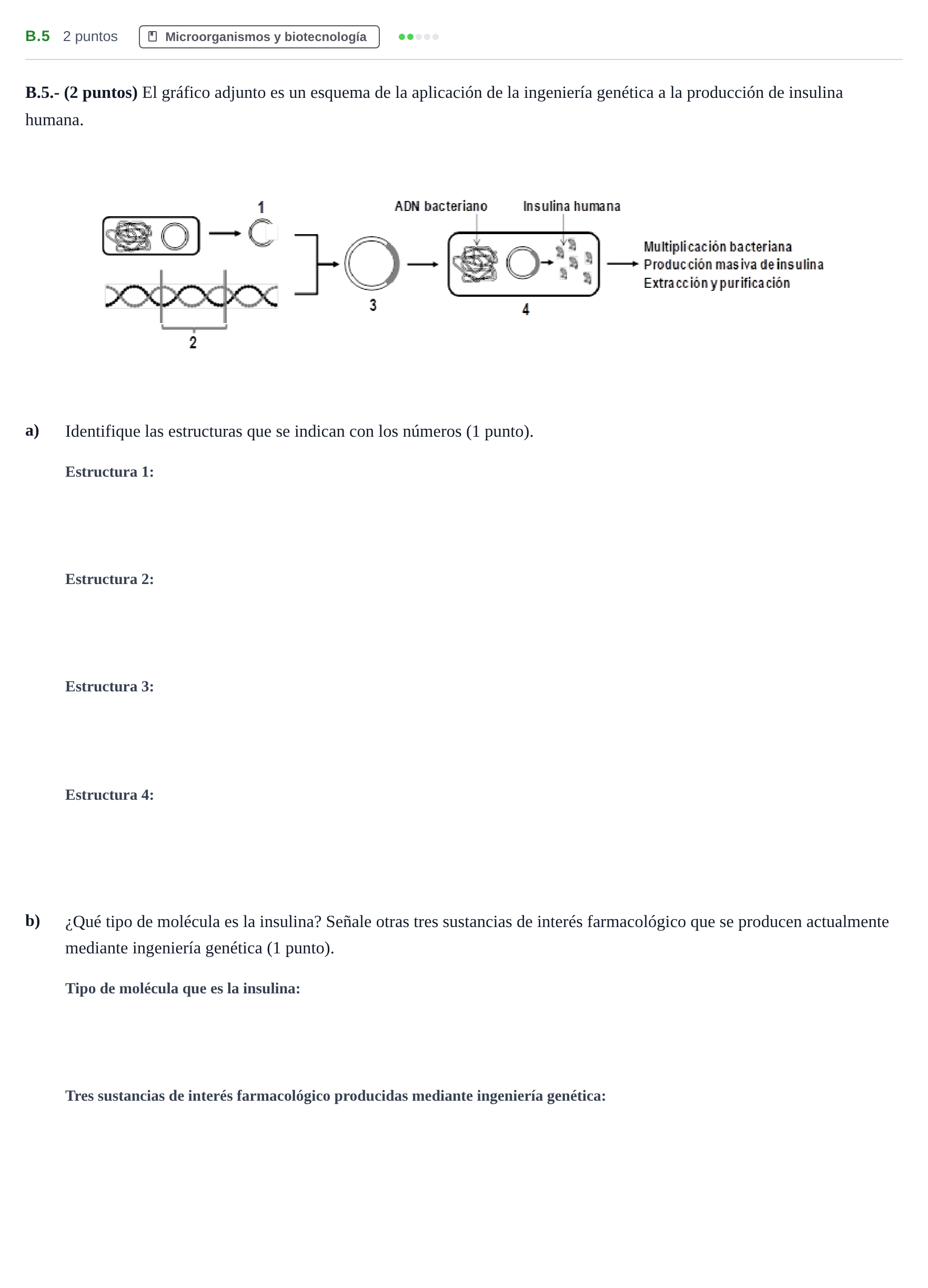 Enunciado: Ejercicio B.5 · Biología PAU Madrid Modelo 2020