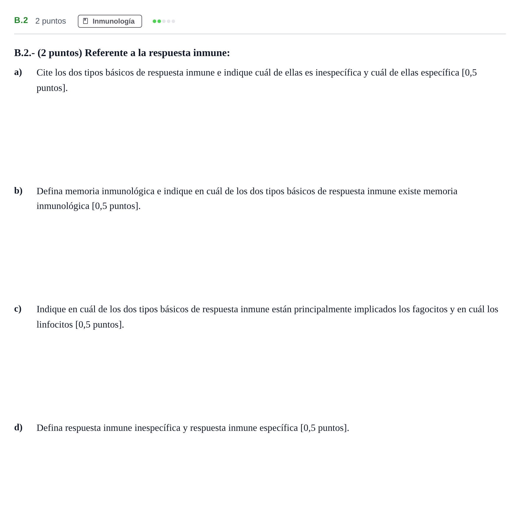 Enunciado: Ejercicio B.2 · Biología PAU Madrid Ordinaria Coincidencias 2020