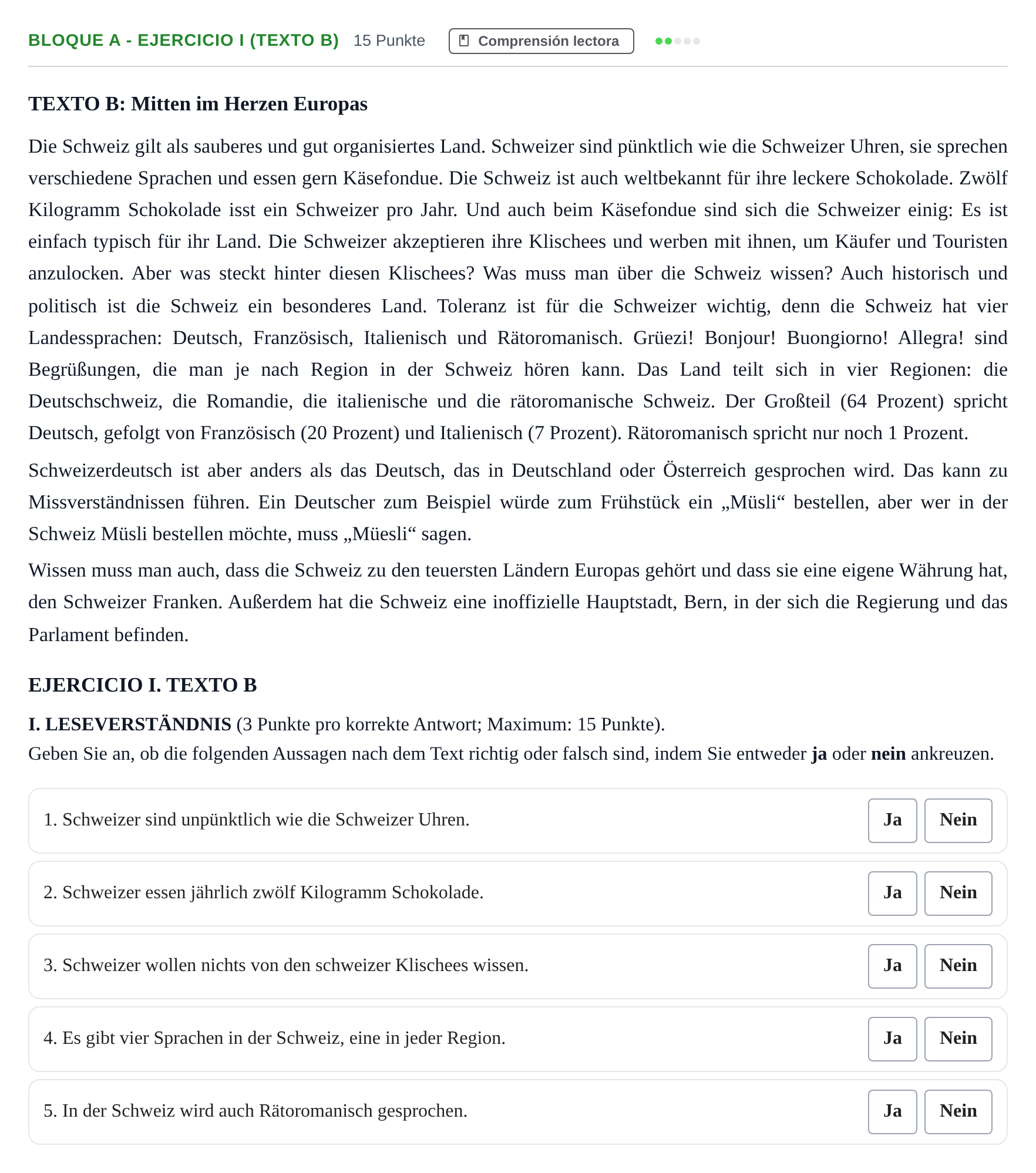 Enunciado: Bloque A - Ejercicio I (Texto B) · Alemán PAU Andalucía Examen 5 2020