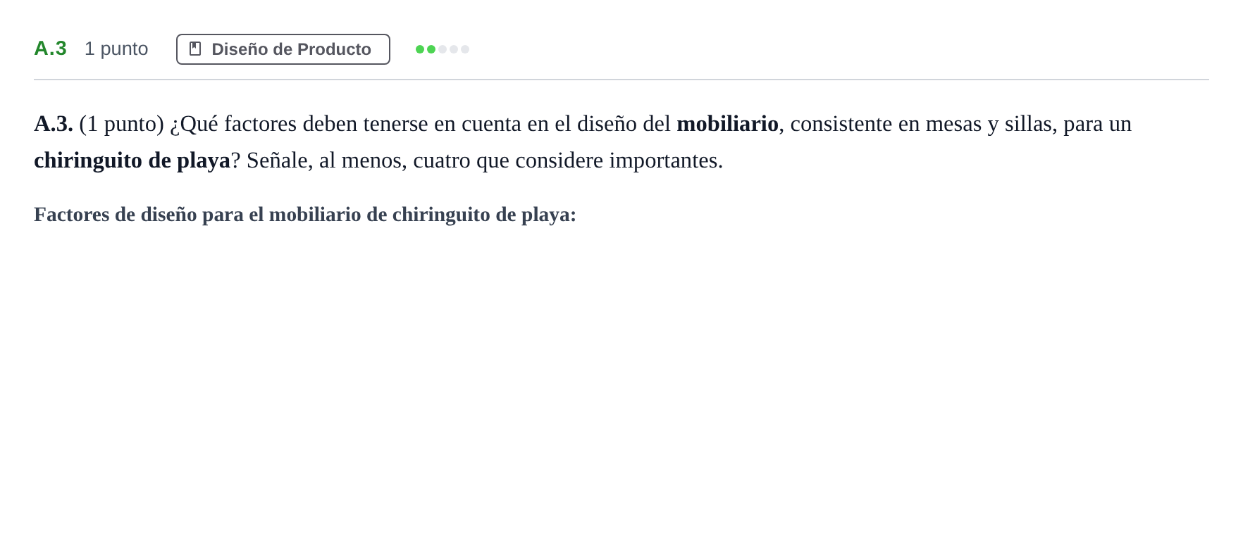 Enunciado: Ejercicio A.3 · Diseño PAU Madrid Modelo 2020