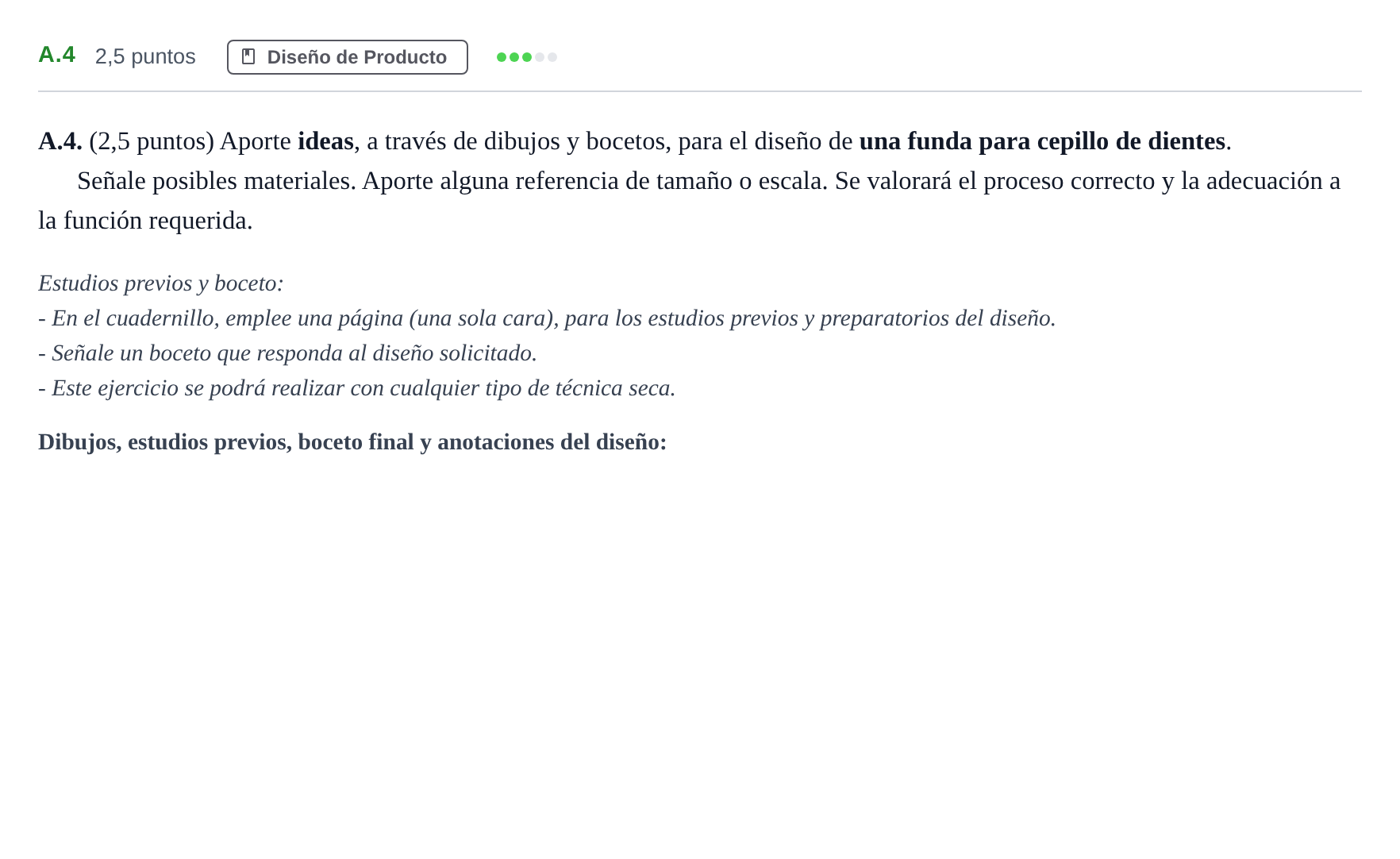 Enunciado: Ejercicio A.4 · Diseño PAU Madrid Modelo 2020