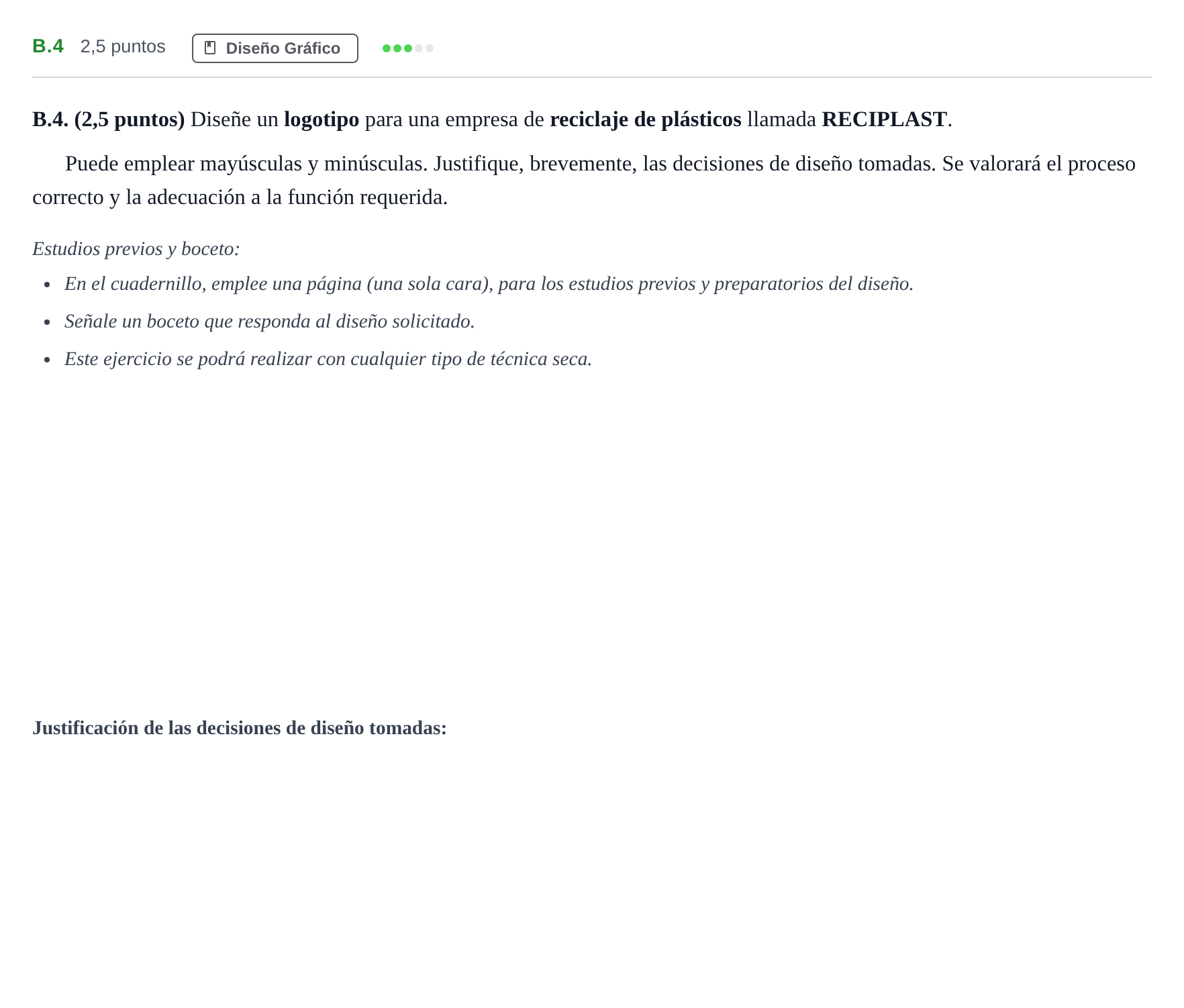Enunciado: Ejercicio B.4 · Diseño PAU Madrid Modelo 2020