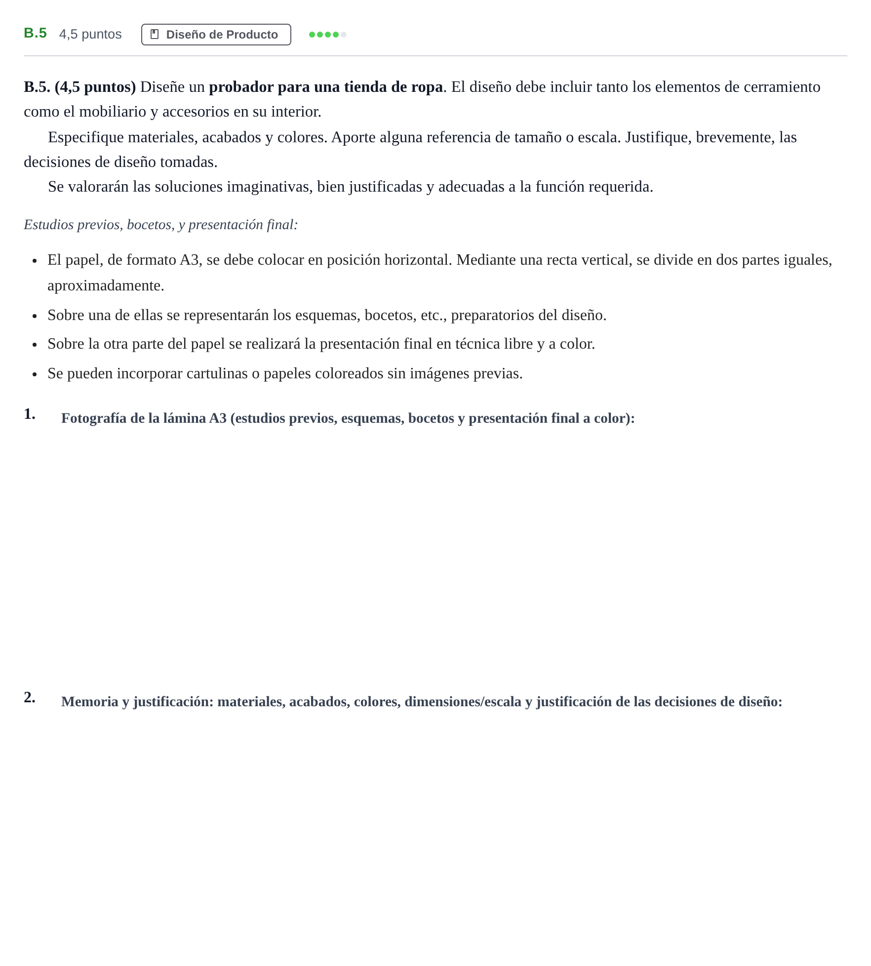 Enunciado: Ejercicio B.5 · Diseño PAU Madrid Modelo 2020