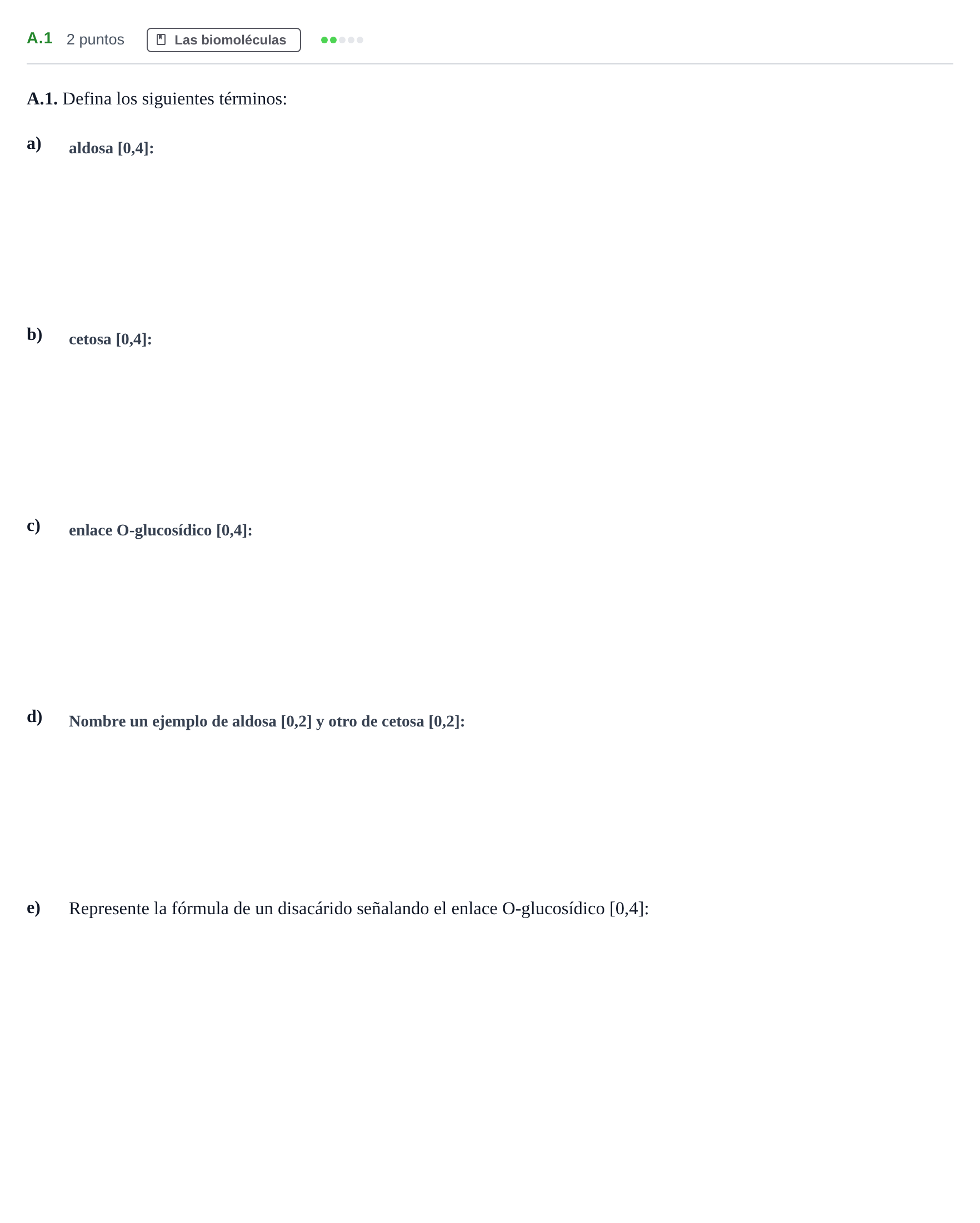 Enunciado: Ejercicio A.1 · Biología PAU Andalucía Examen 2 2020