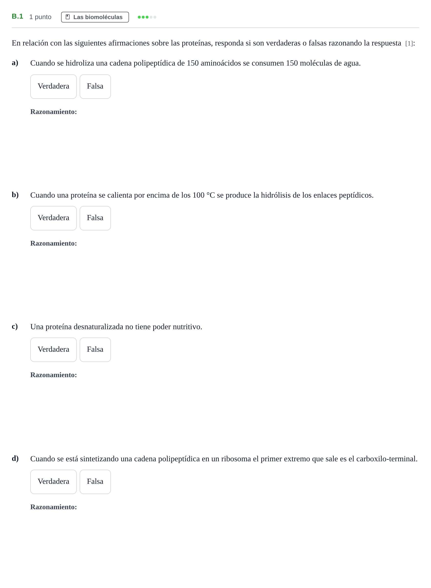 Enunciado: Ejercicio B.1 · Biología PAU Andalucía Examen 2 2020