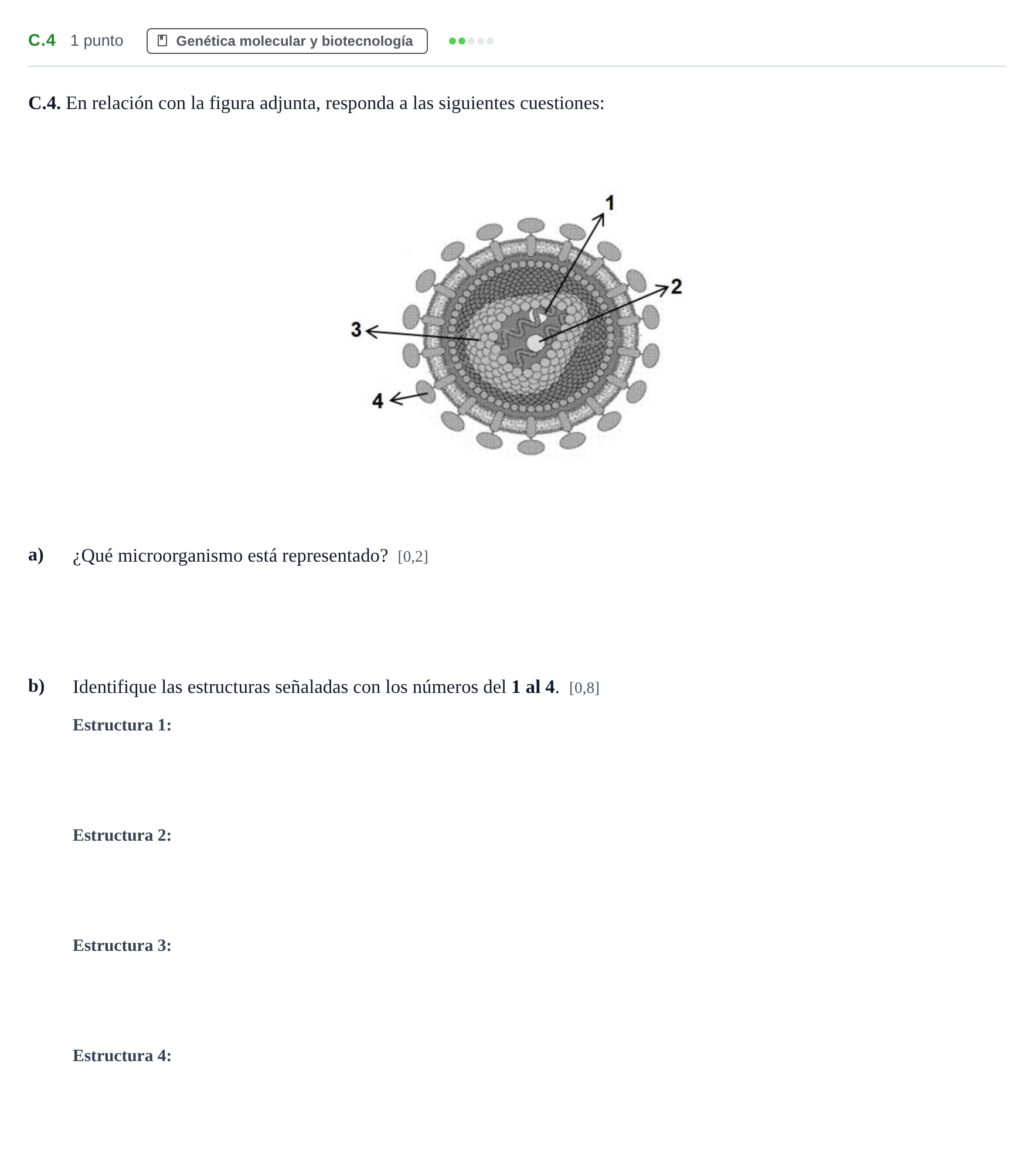 Enunciado: Ejercicio C.4 · Biología PAU Andalucía Examen 1 2020