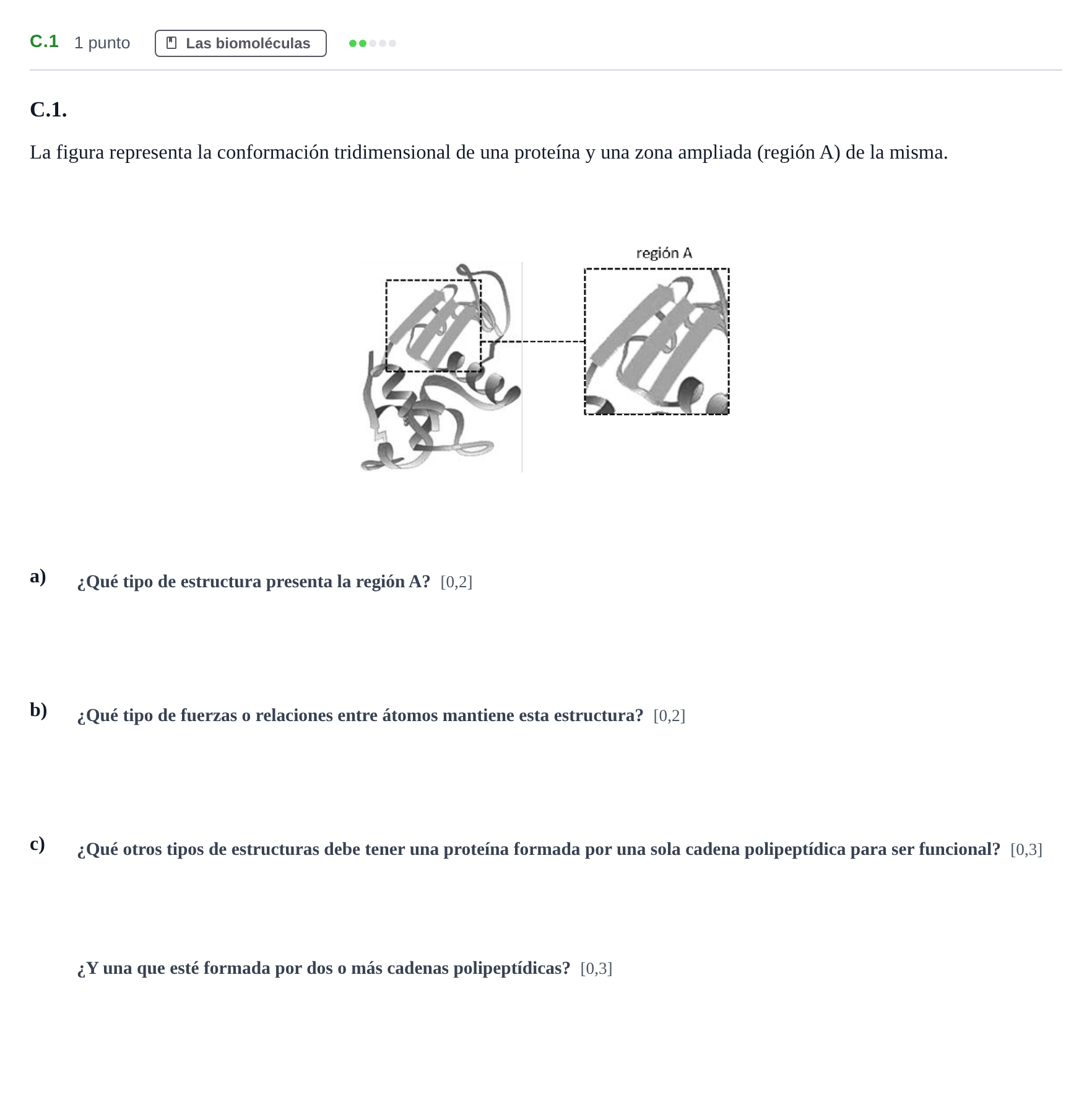 Enunciado: Ejercicio C.1 · Biología PAU Andalucía Examen 3 2020