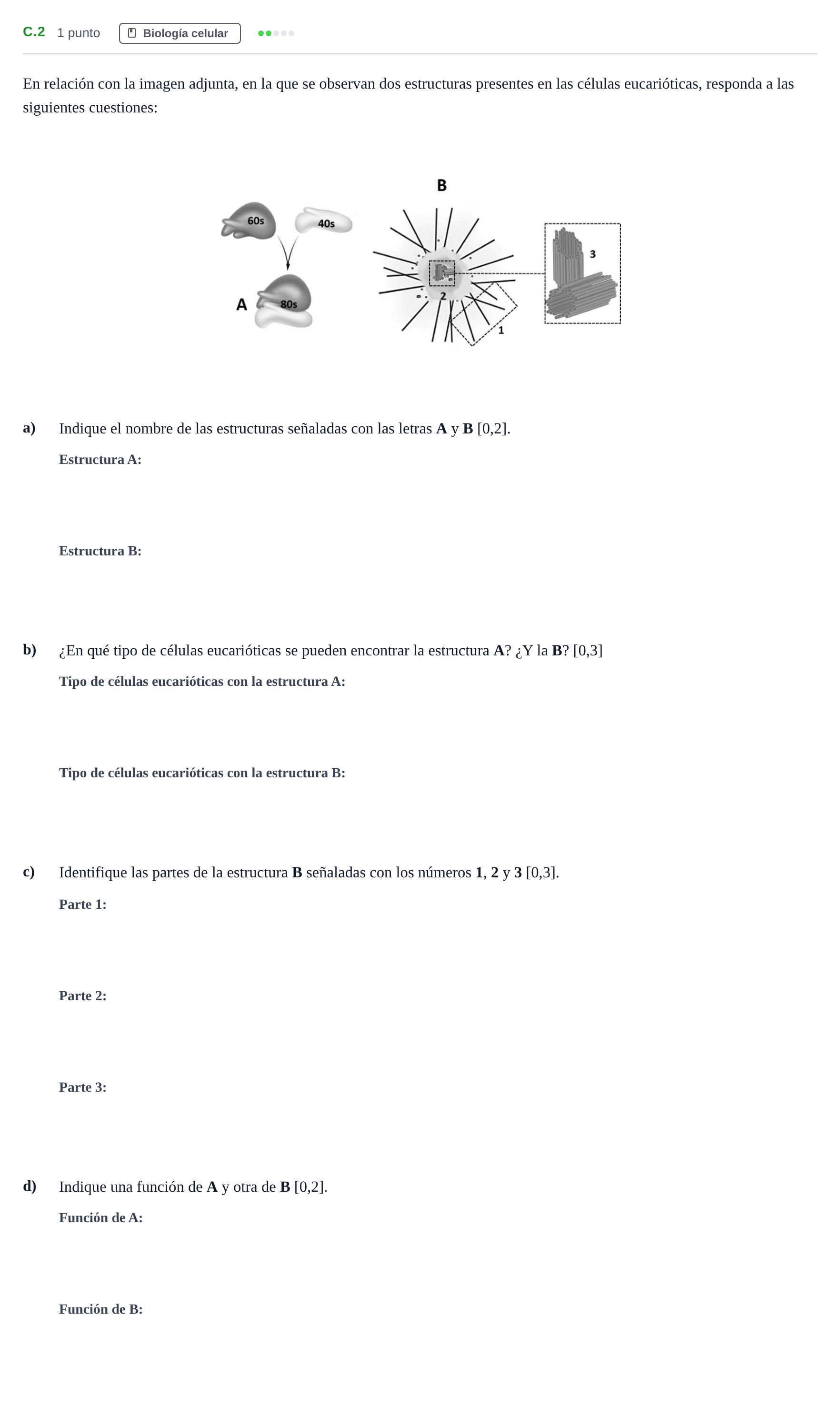 Enunciado: Ejercicio C.2 · Biología PAU Andalucía Examen 3 2020