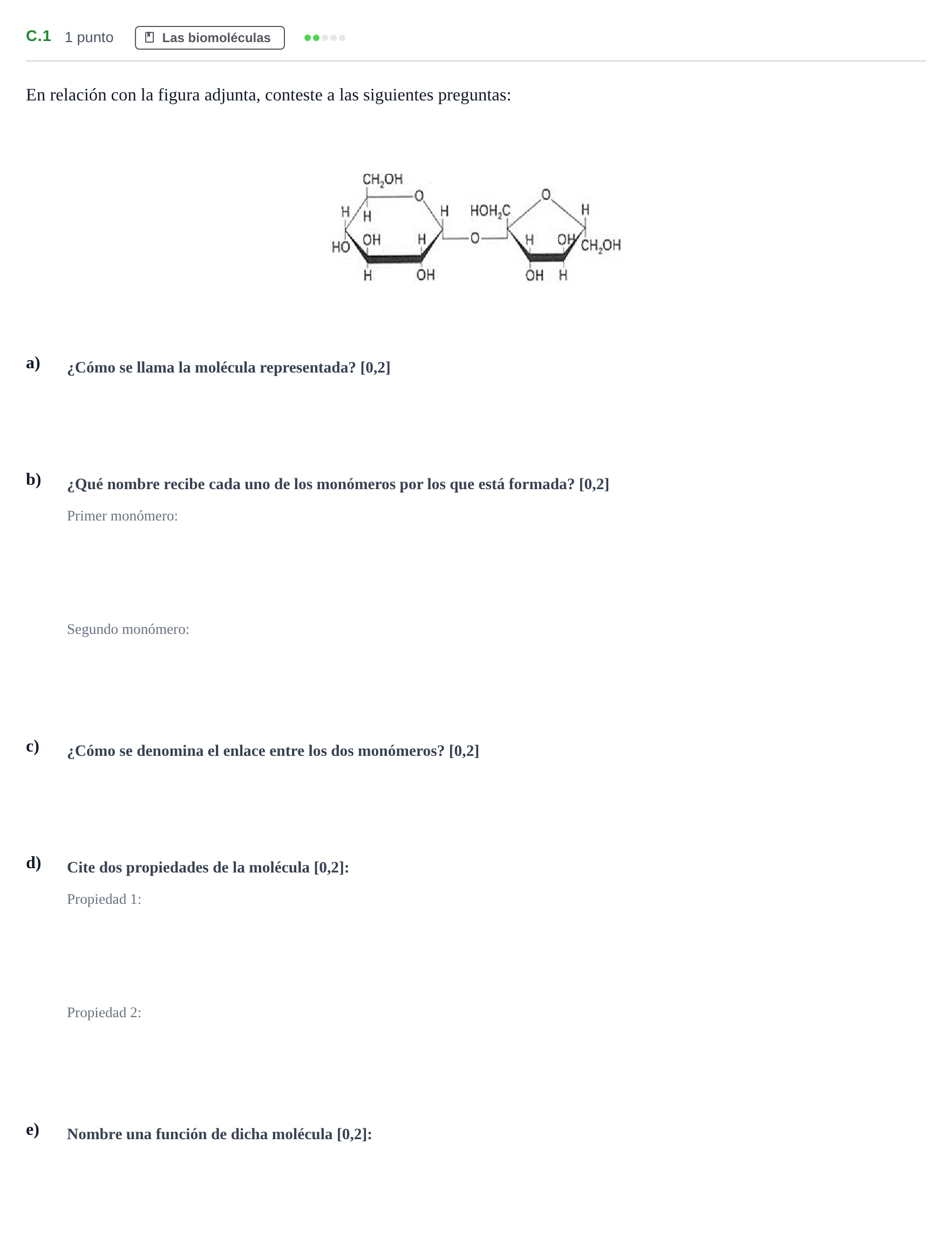 Enunciado: Ejercicio C.1 · Biología PAU Andalucía Examen 4 2020