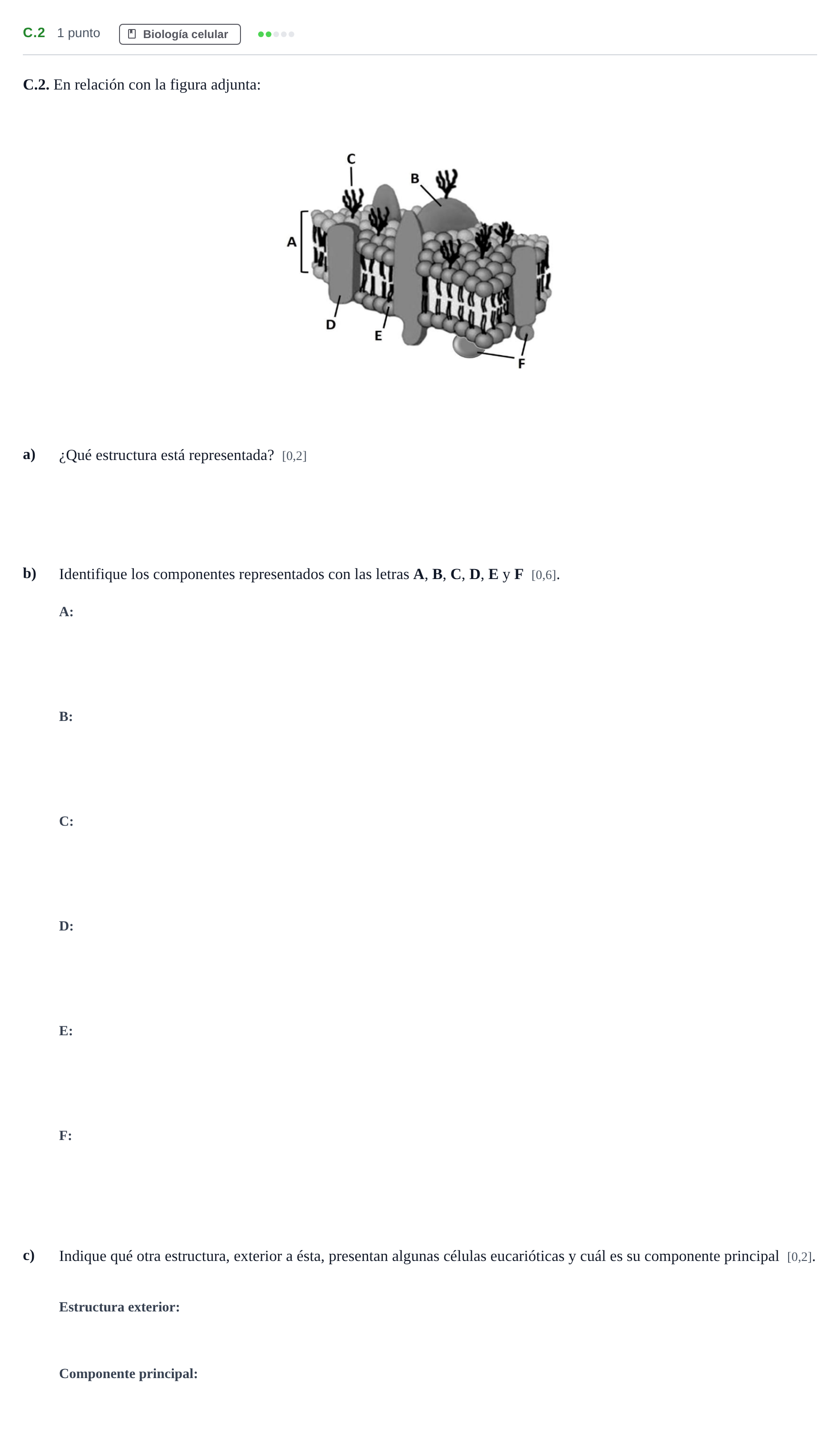 Enunciado: Ejercicio C.2 · Biología PAU Andalucía Examen 4 2020