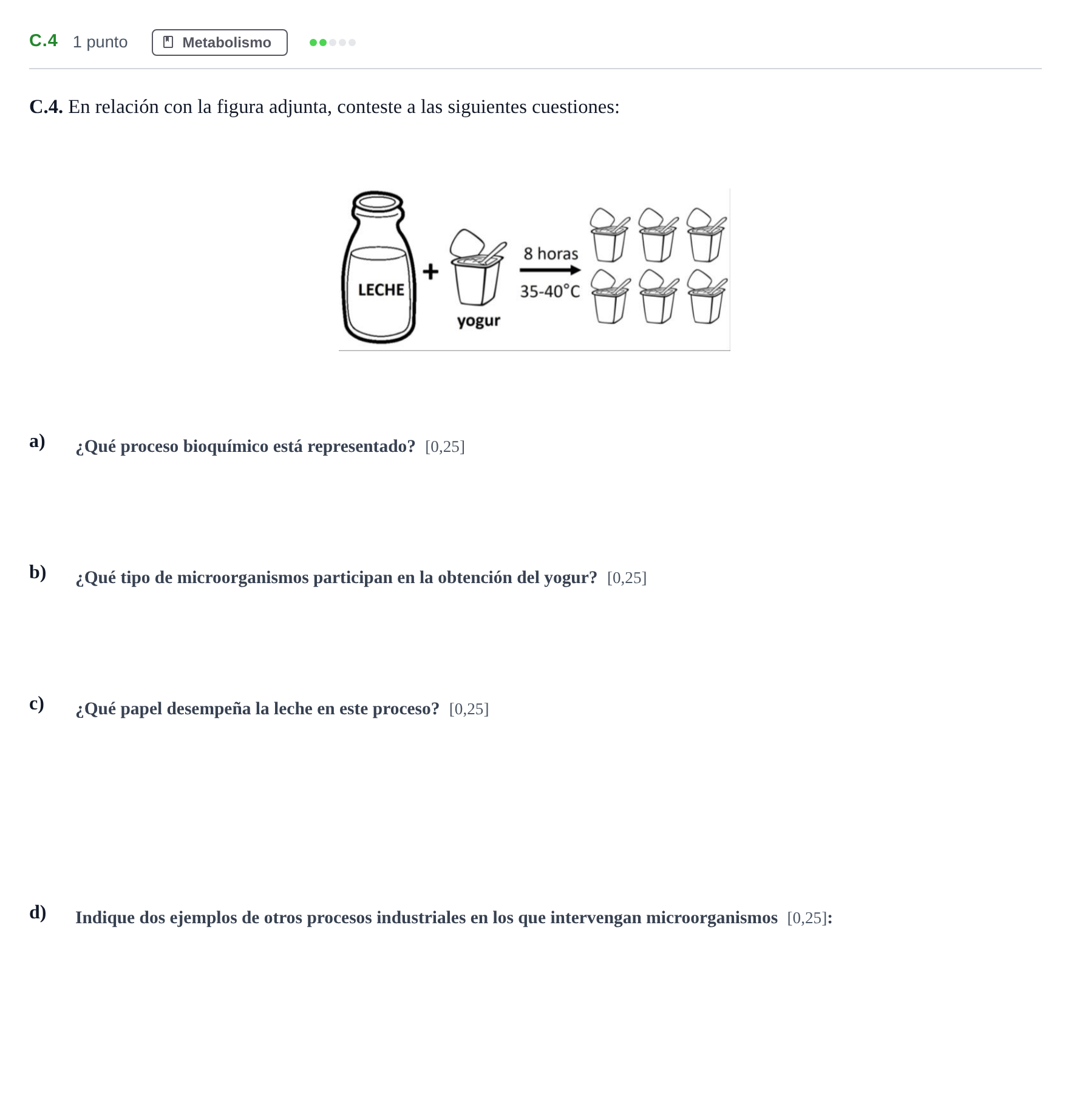 Enunciado: Ejercicio C.4 · Biología PAU Andalucía Examen 4 2020