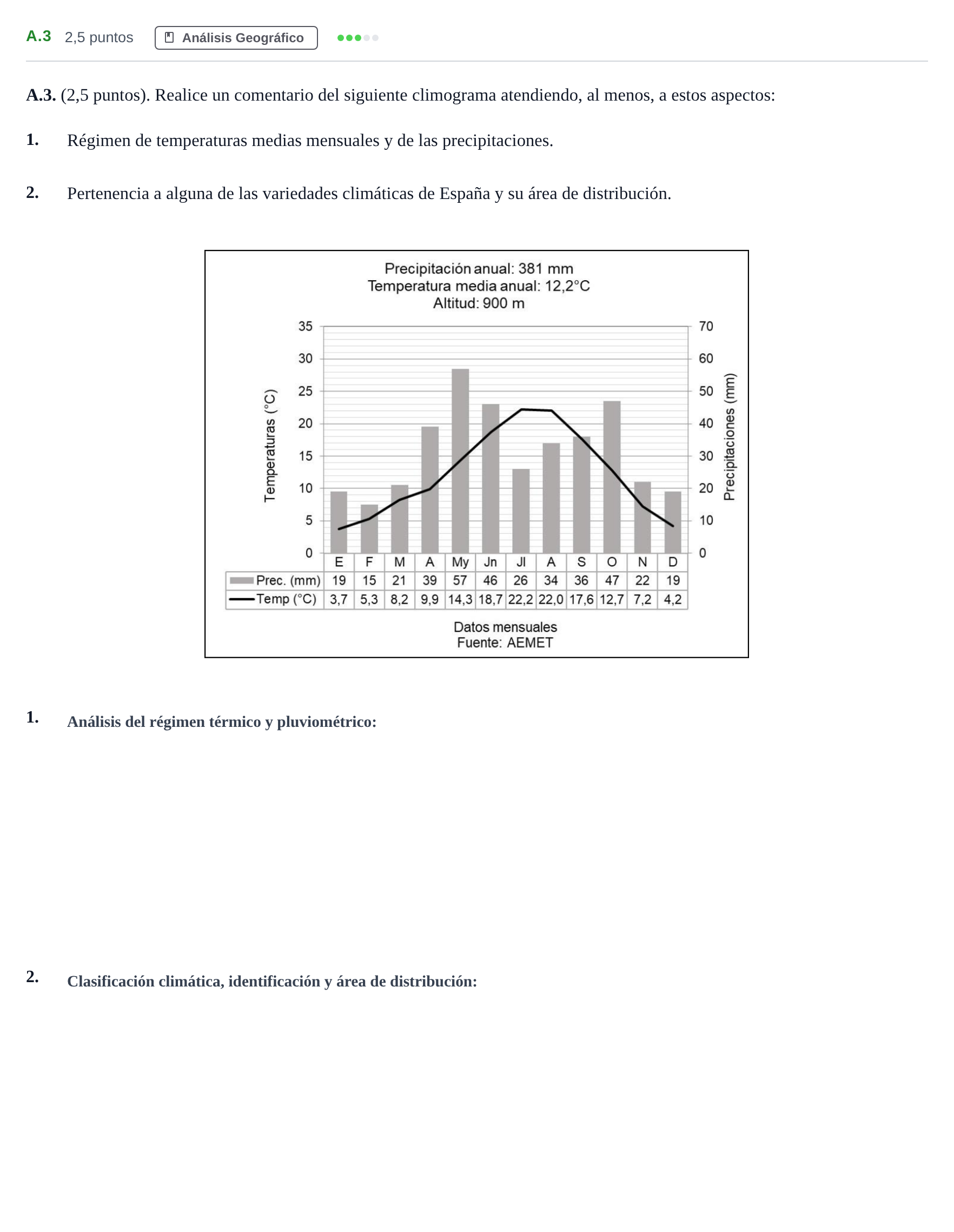 Enunciado: Ejercicio A.3 · Geografía PAU Madrid Extraordinaria 2020