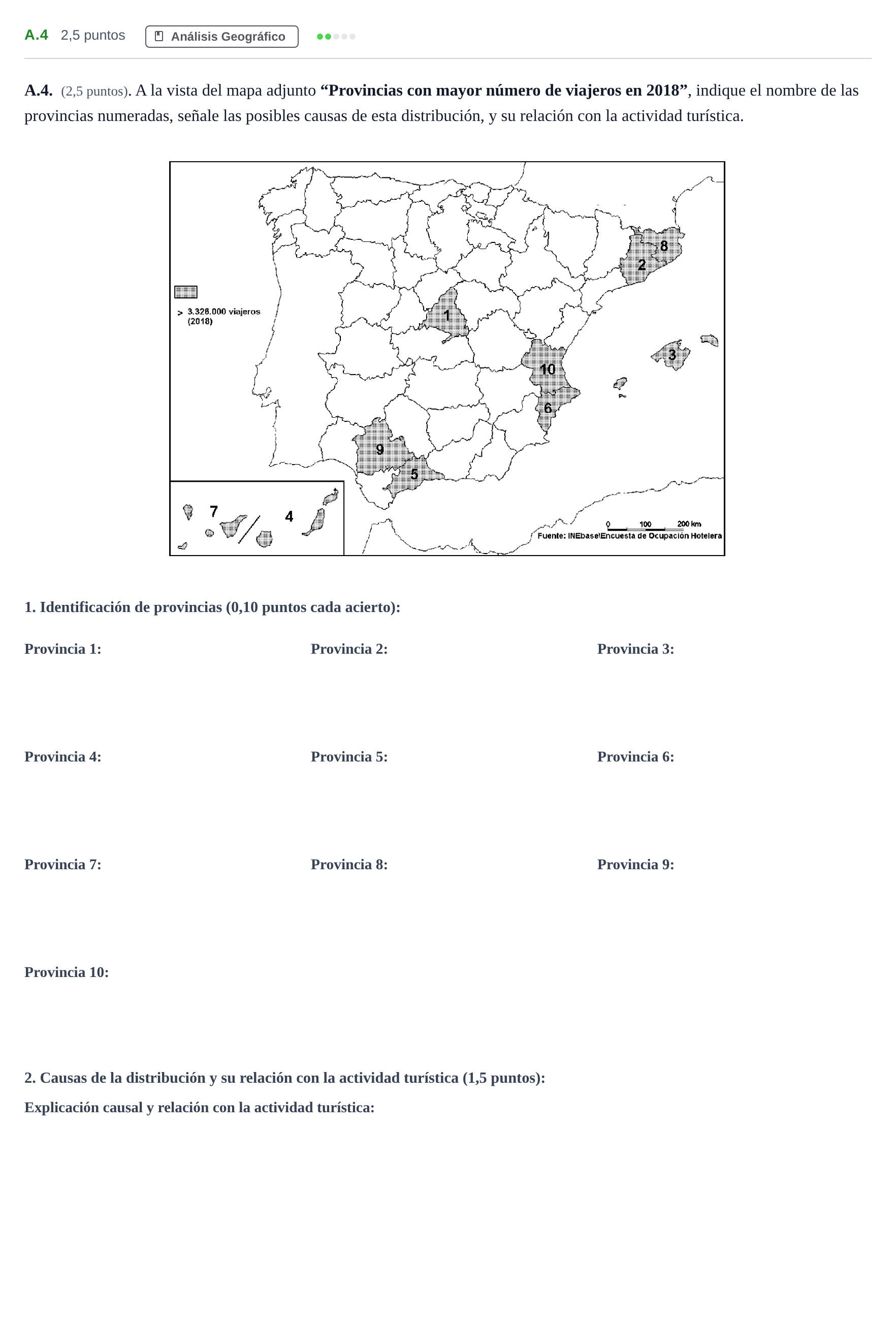 Enunciado: Ejercicio A.4 · Geografía PAU Madrid Extraordinaria 2020