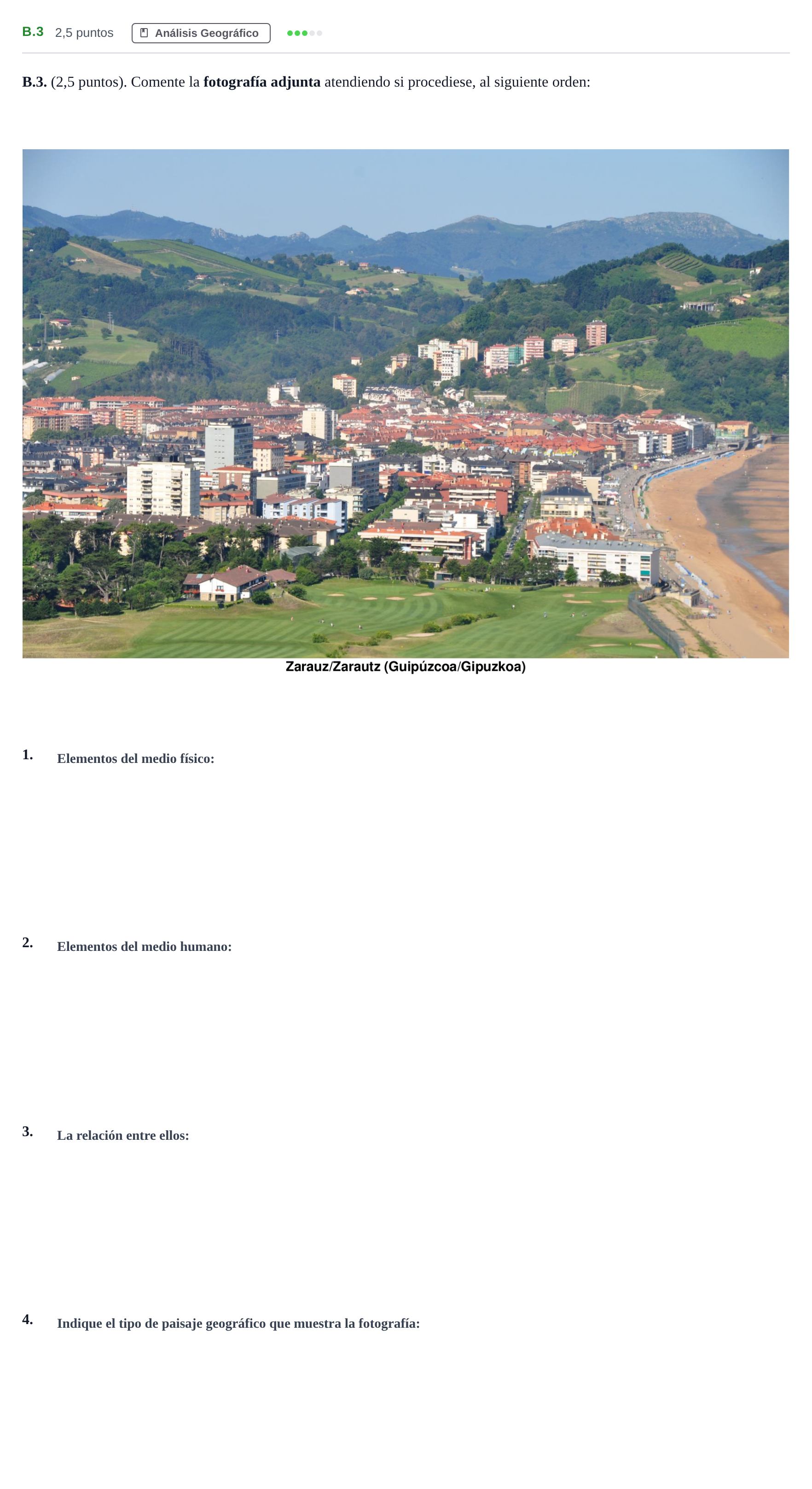 Enunciado: Ejercicio B.3 · Geografía PAU Madrid Extraordinaria 2020