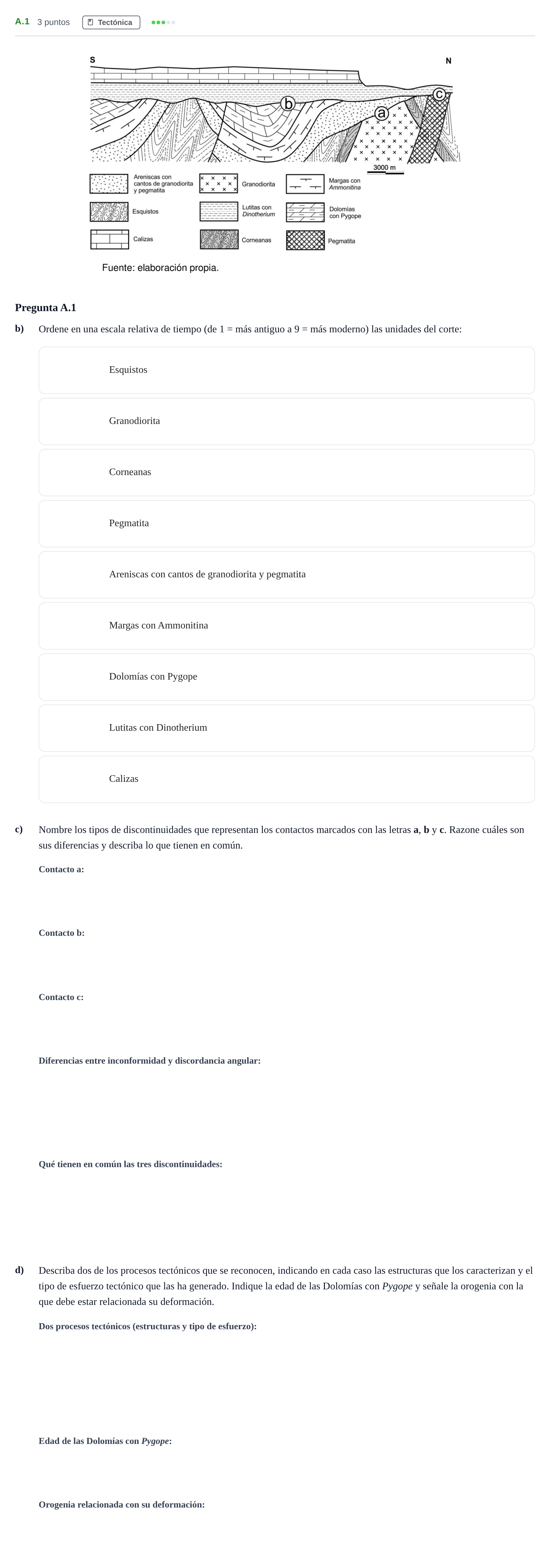 Enunciado: Ejercicio A.1 - Tectónica · Geología PAU Madrid Extraordinaria 2020