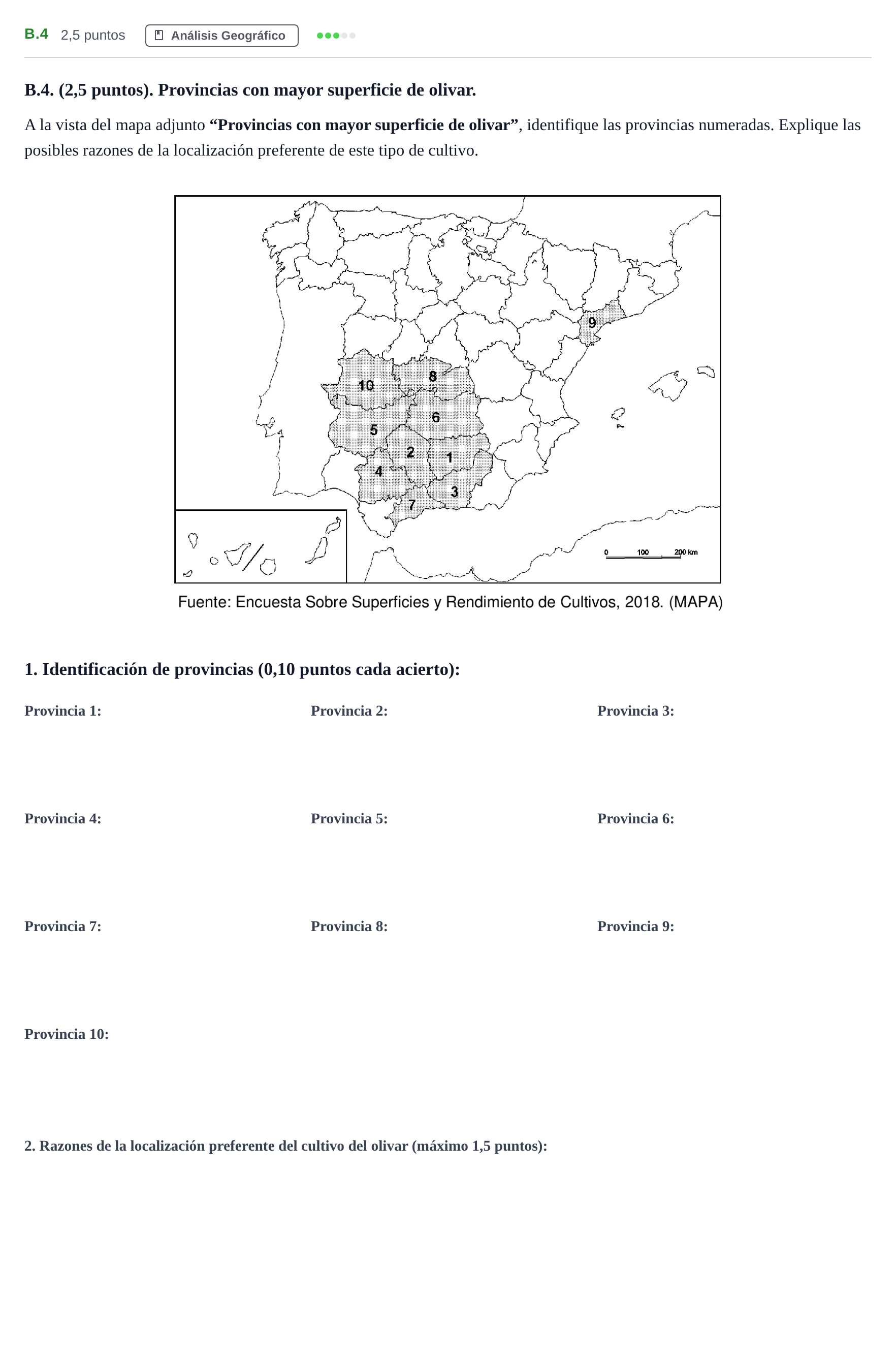 Enunciado: Ejercicio B.4 · Geografía PAU Madrid Ordinaria 2020