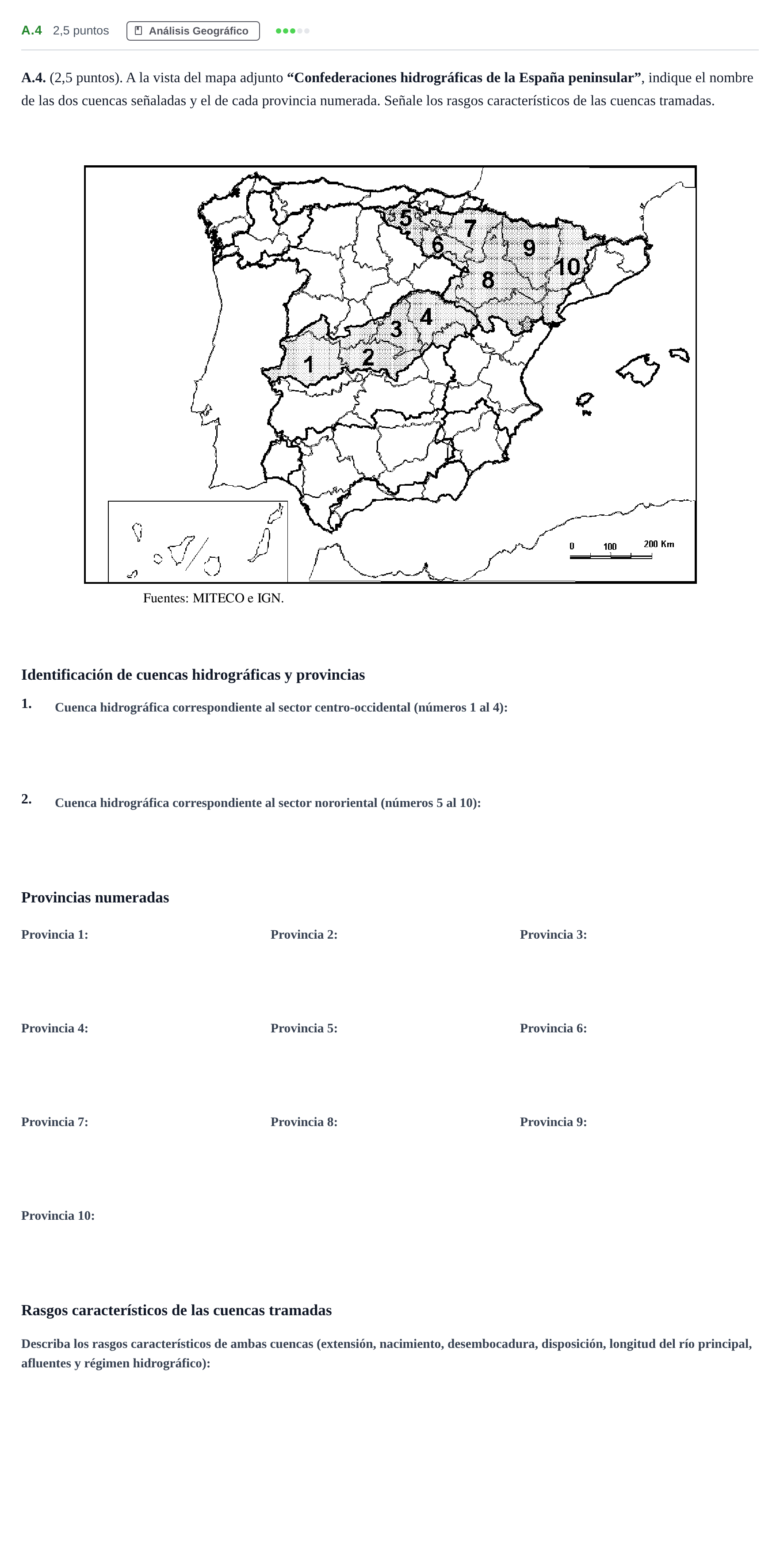 Enunciado: Ejercicio A.4 · Geografía PAU Madrid Ordinaria Coincidencias 2020