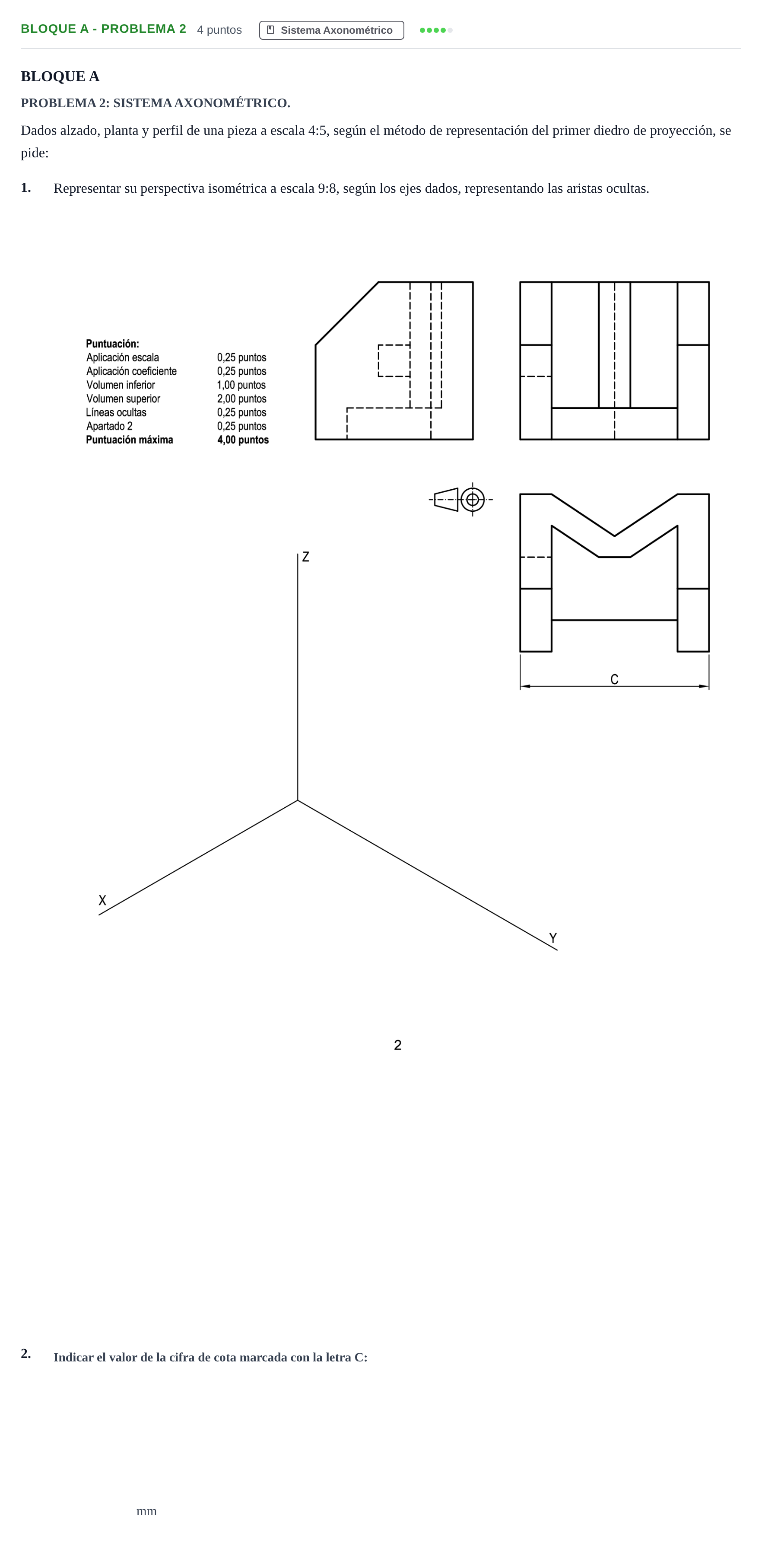 Enunciado: Bloque A - Problema 2 · Dibujo técnico II PAU Andalucía Examen B 2020