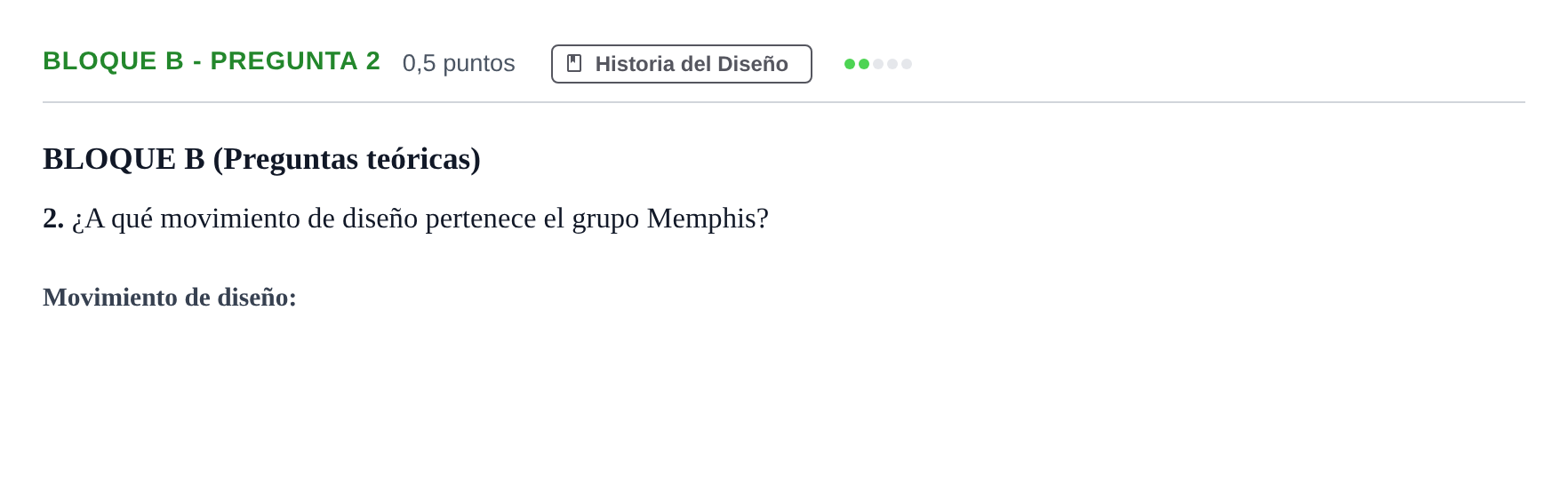 Enunciado: Bloque B - Pregunta 2 · Diseño PAU Andalucía Examen 1 2020