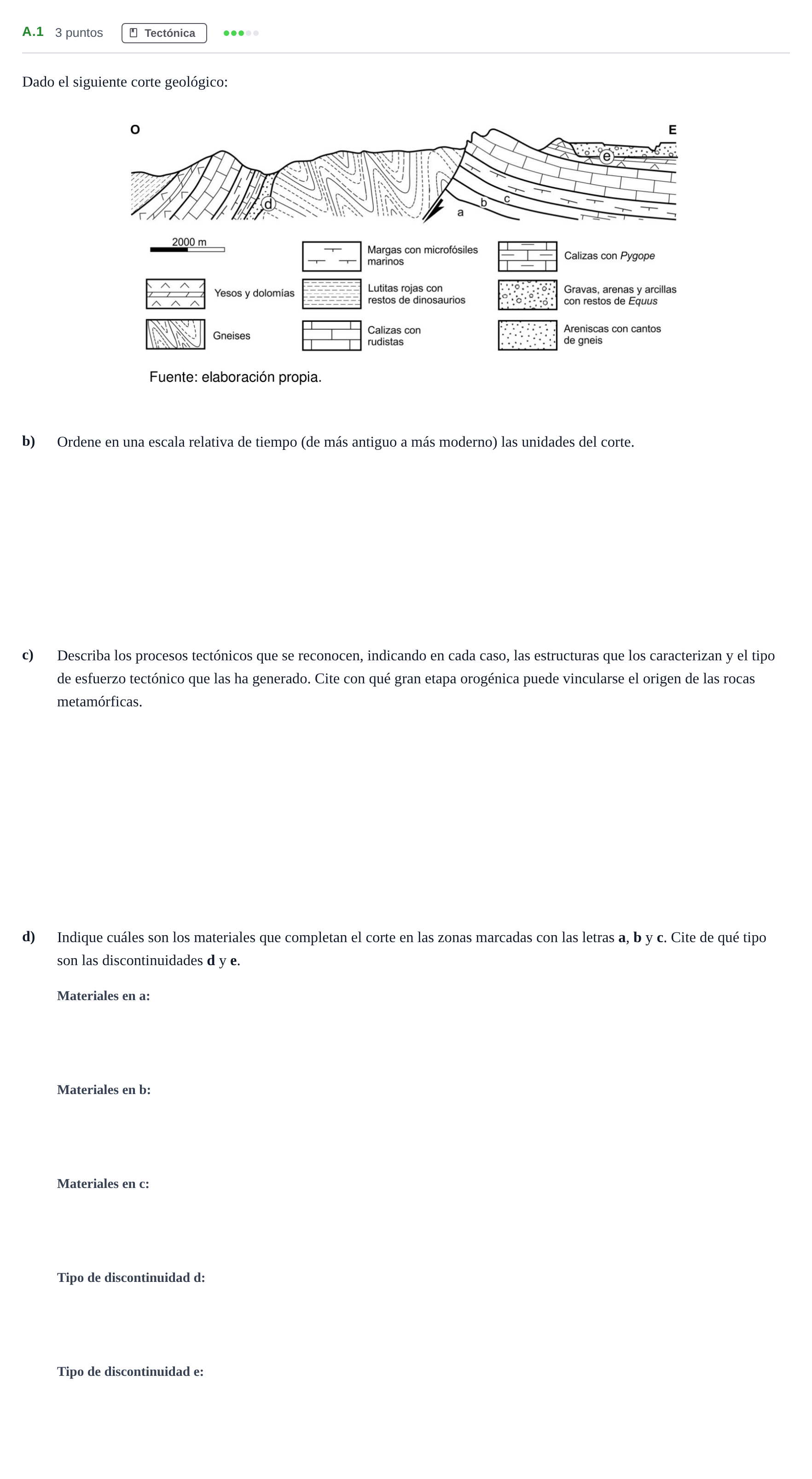 Enunciado: Ejercicio A.1 - Tectónica · Geología PAU Madrid Ordinaria 2020