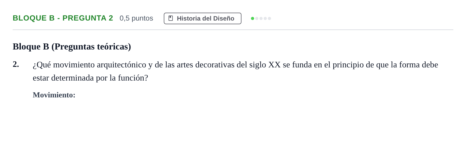 Enunciado: Bloque B - Pregunta 2 · Diseño PAU Andalucía Examen 2 2020