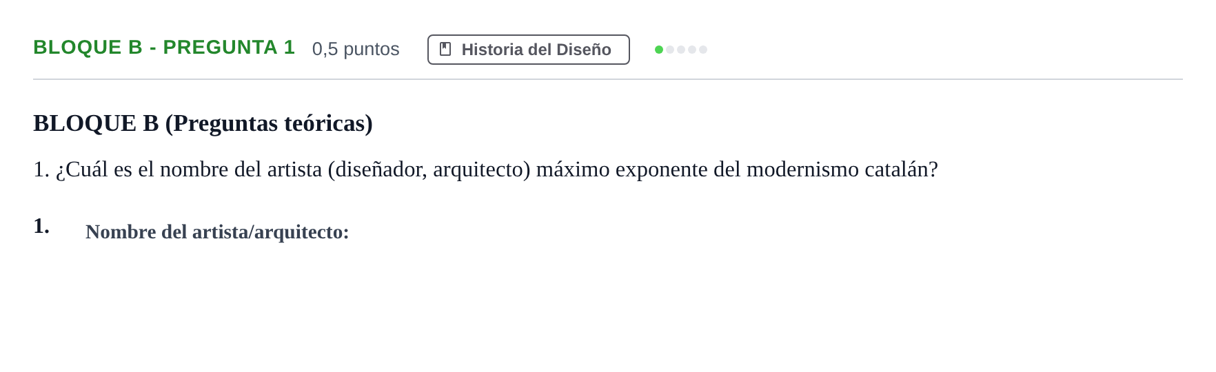 Enunciado: Bloque B - Pregunta 1 · Diseño PAU Andalucía Examen 3 2020