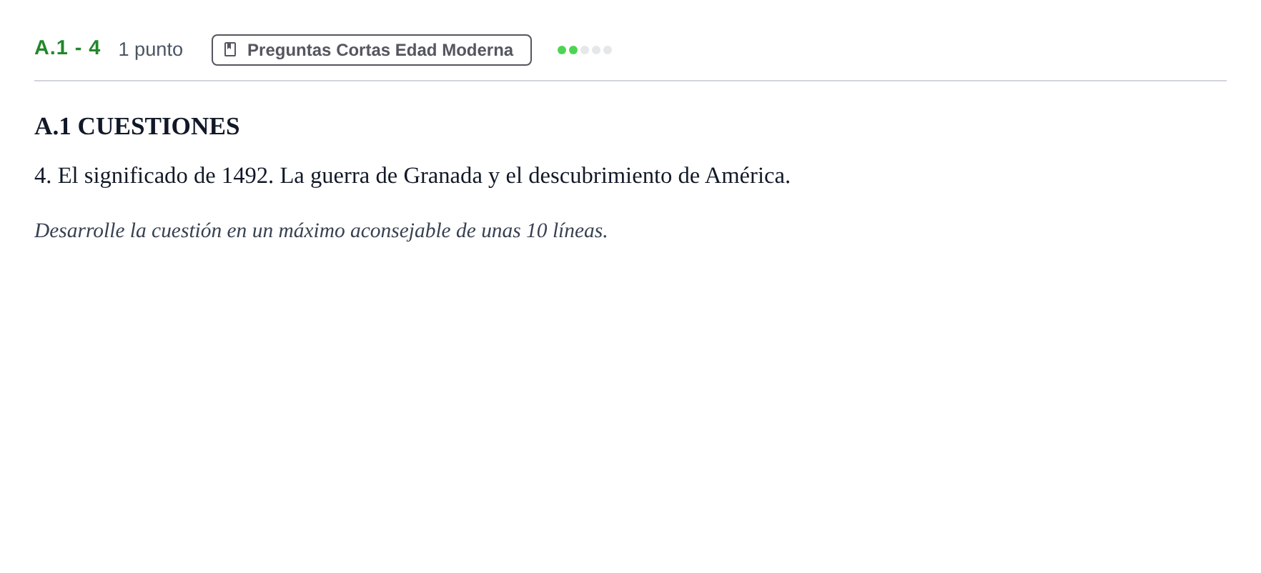 Enunciado: Ejercicio A.1 - 4 · Historia de España PAU Madrid Extraordinaria 2020