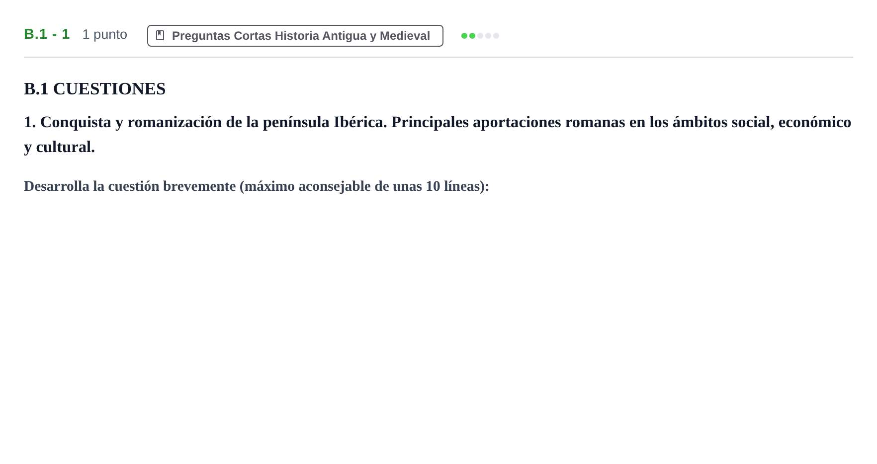 Enunciado: Ejercicio B.1 - 1 · Historia de España PAU Madrid Extraordinaria 2020