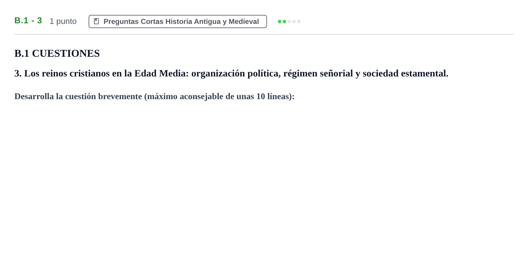 Enunciado: Ejercicio B.1 - 3 · Historia de España PAU Madrid Extraordinaria 2020
