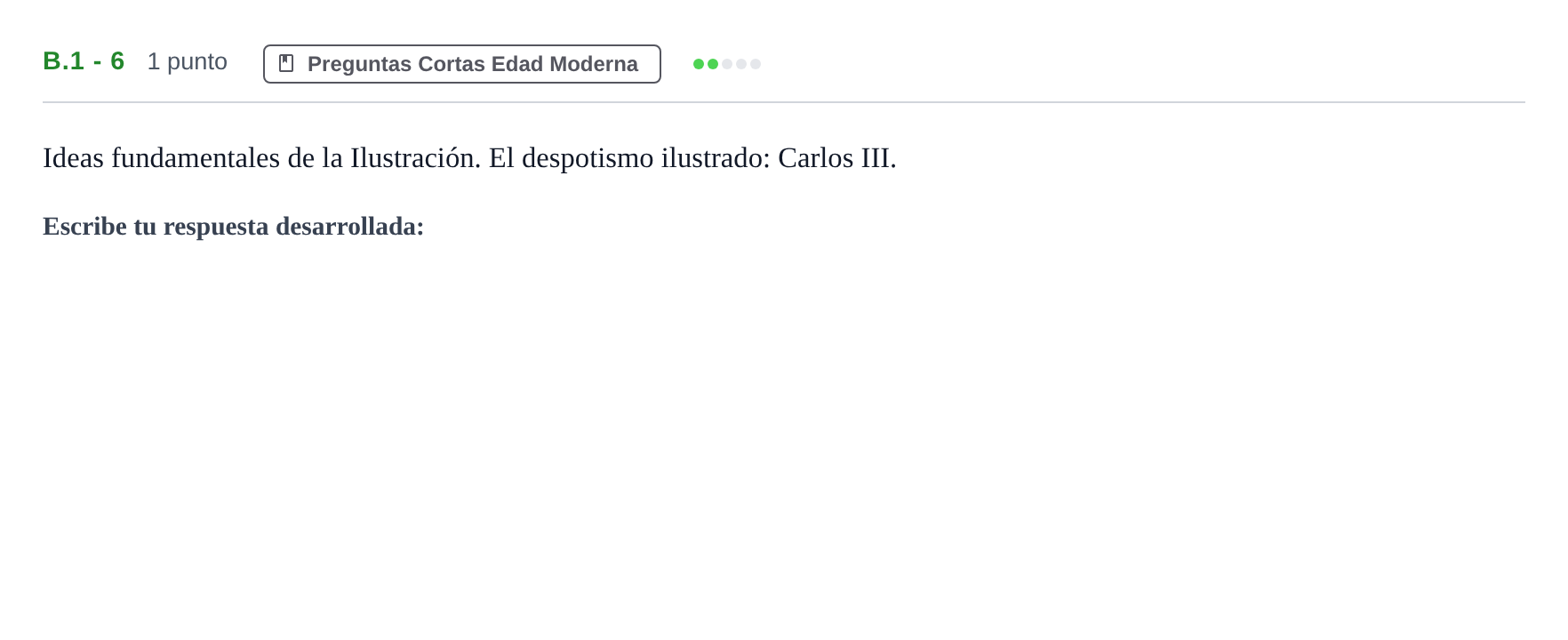 Enunciado: Ejercicio B.1 - 6 · Historia de España PAU Madrid Extraordinaria 2020